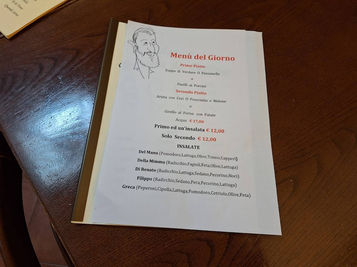 Menu di Trattoria Da Beppino 