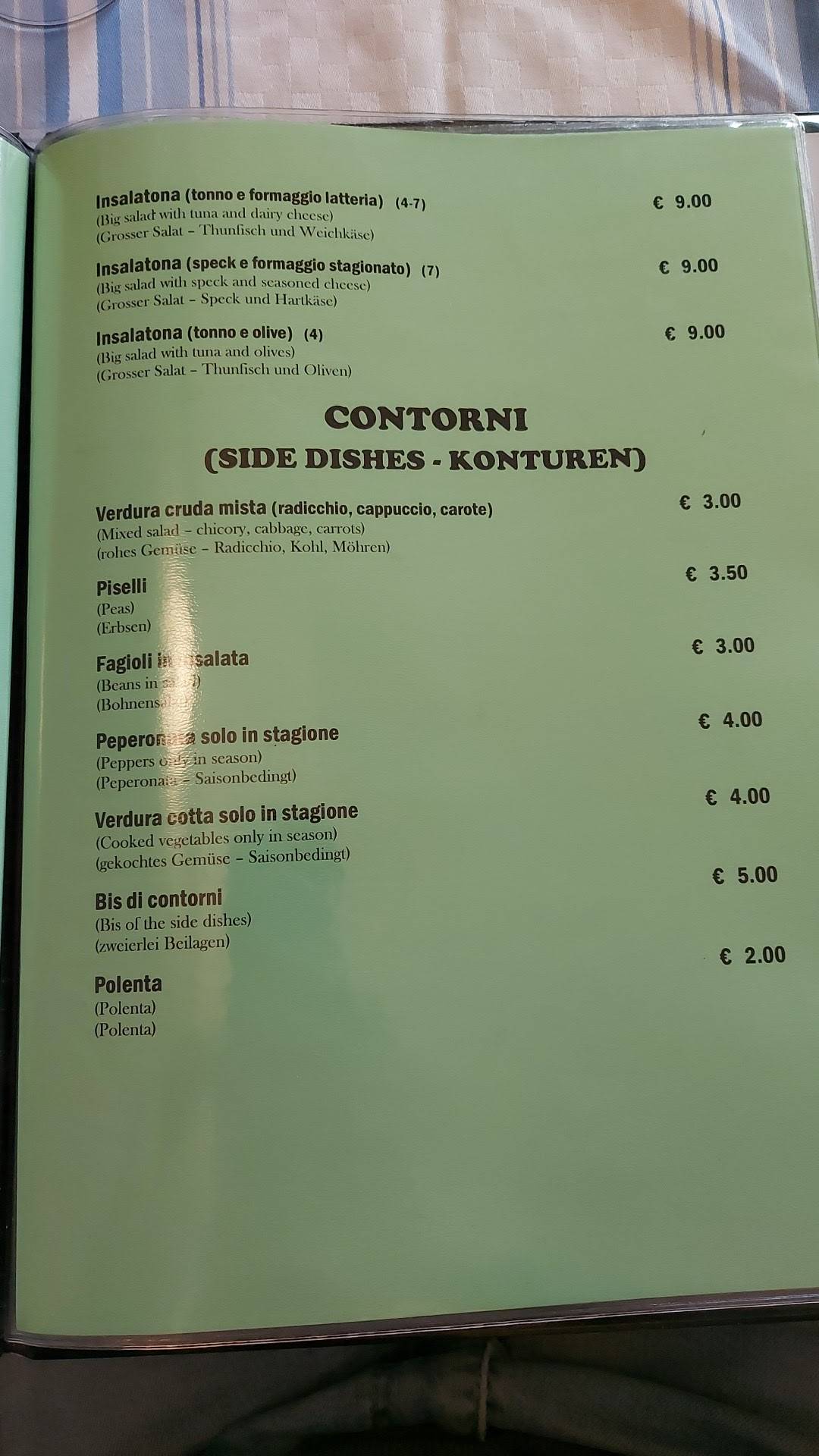 Menu di Trattoria Dall'Angelina 