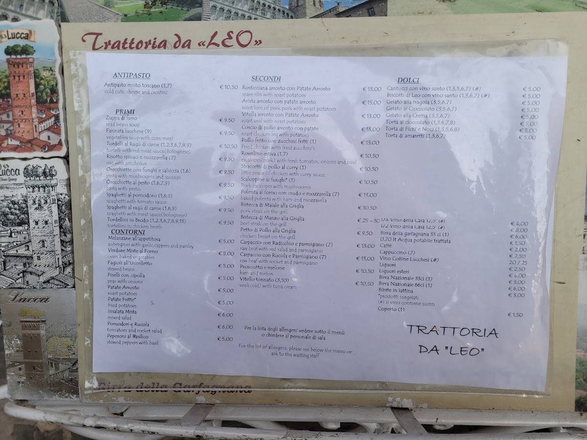 Menu di Trattoria da Leo 