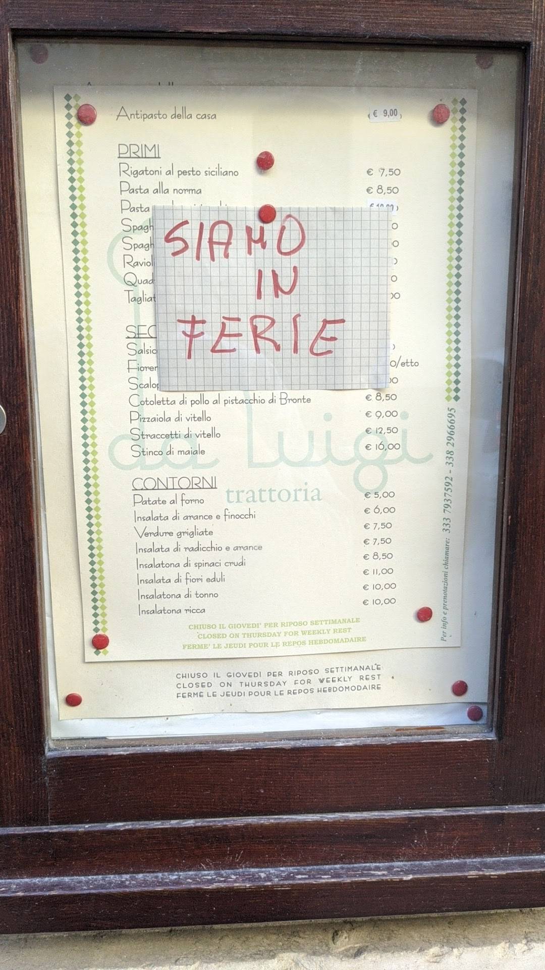 Menu di Trattoria da Luigi 