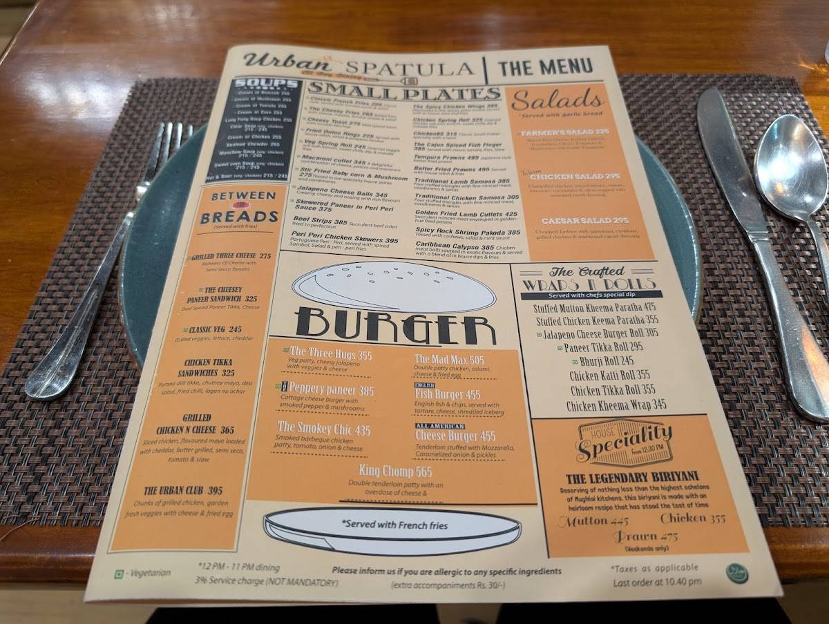 Urban Spatula menu