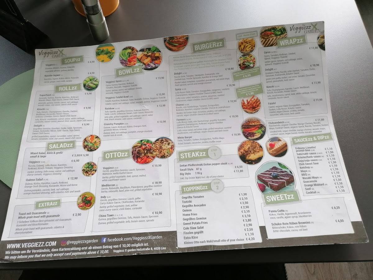 Speisekarte von Entrega430 X Veggiezz restaurant, Linz