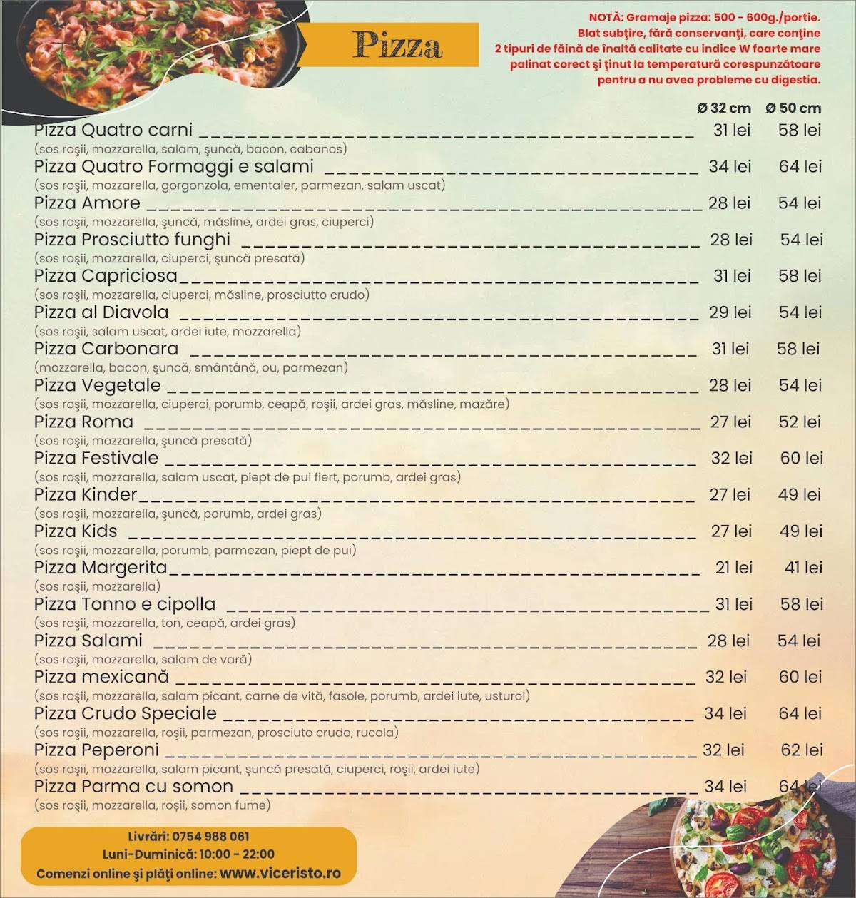 Menu de Vice