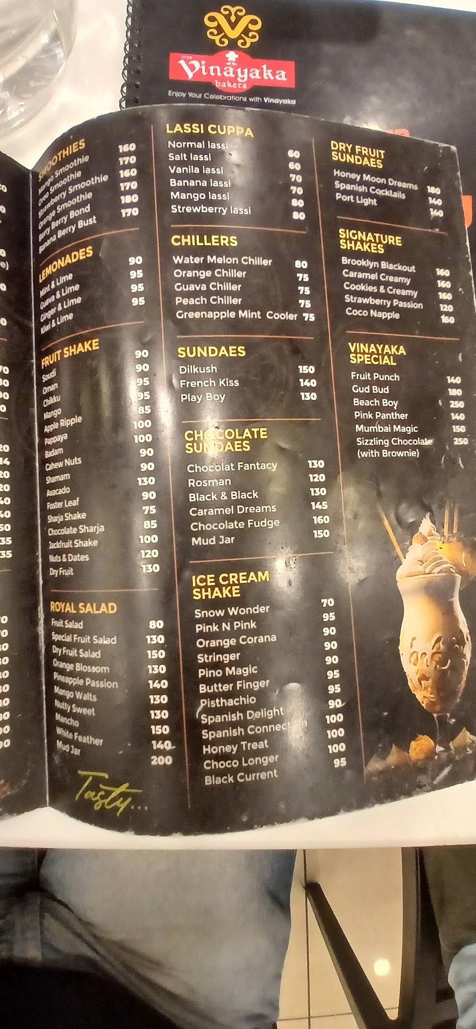 Vinayaka Bakers menu