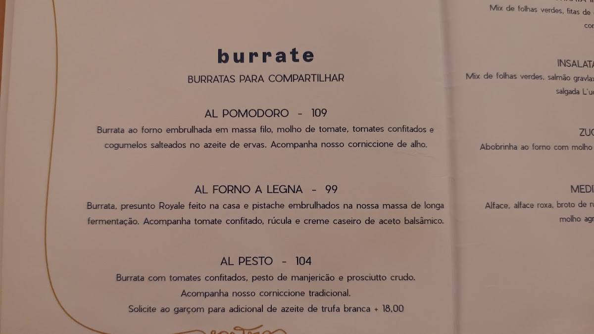 Vostro Ristorante cardápio