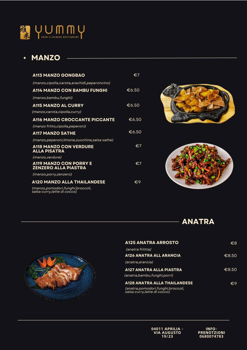 Menu di Yummy Ristorante 