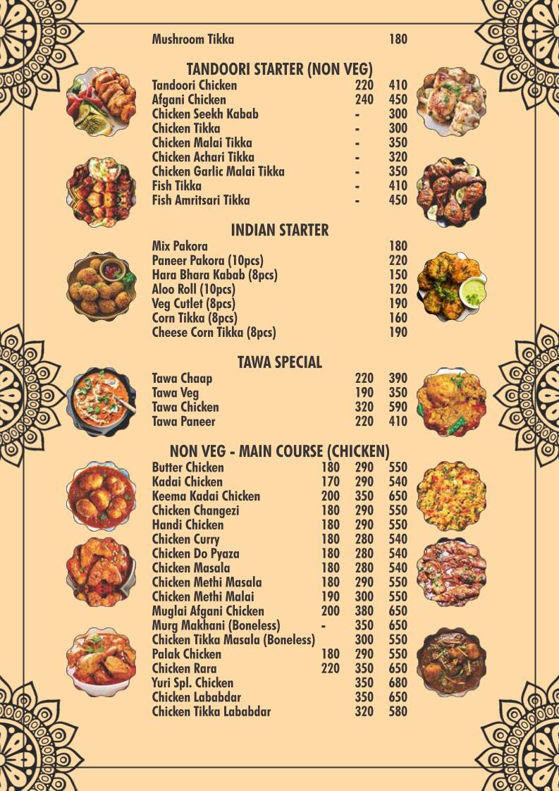 Yuri Restaurant menu