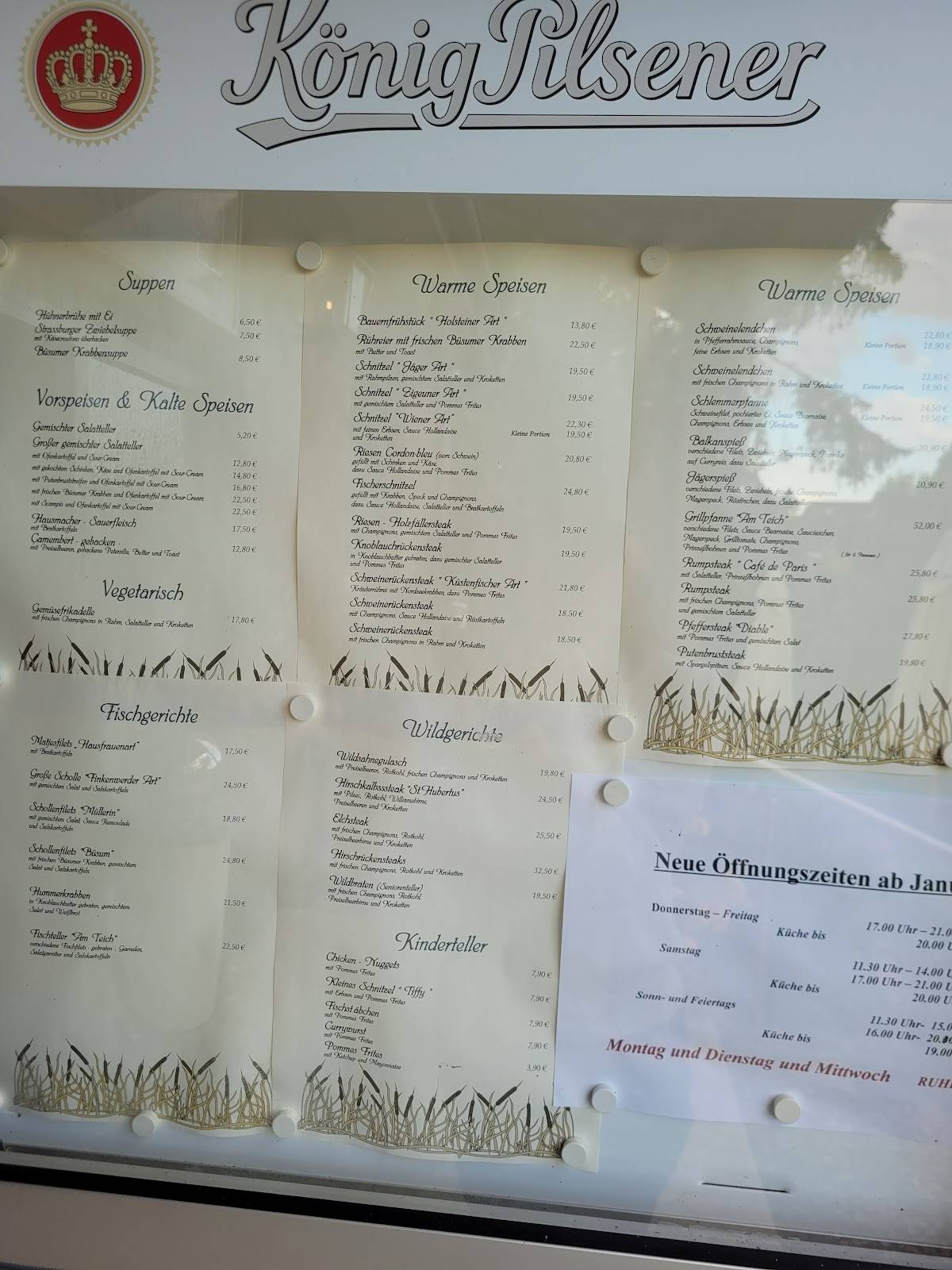 Speisekarte von Restaurant am Teich, Klempau