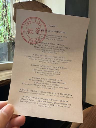 Menu de yam'Tcha