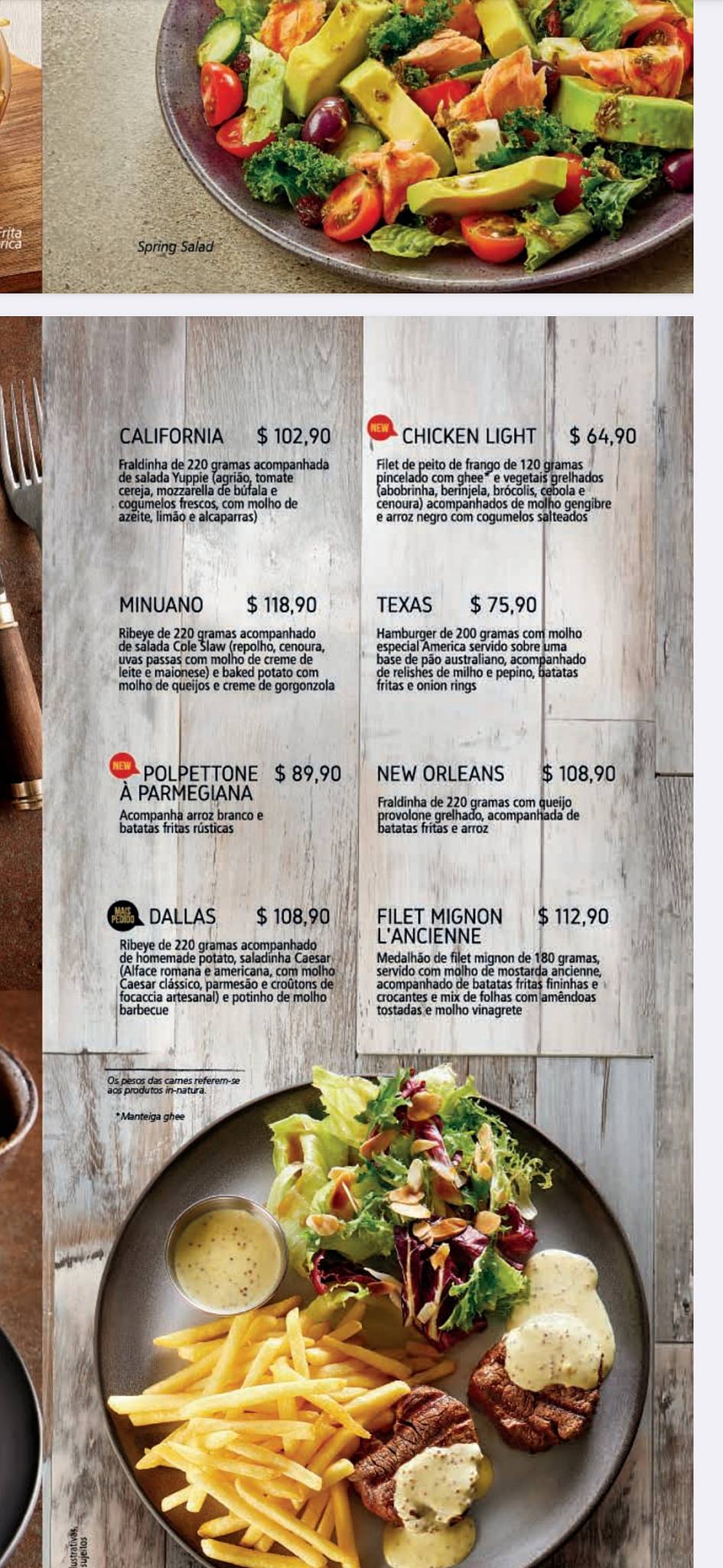 Restaurante America Paulista cardápio