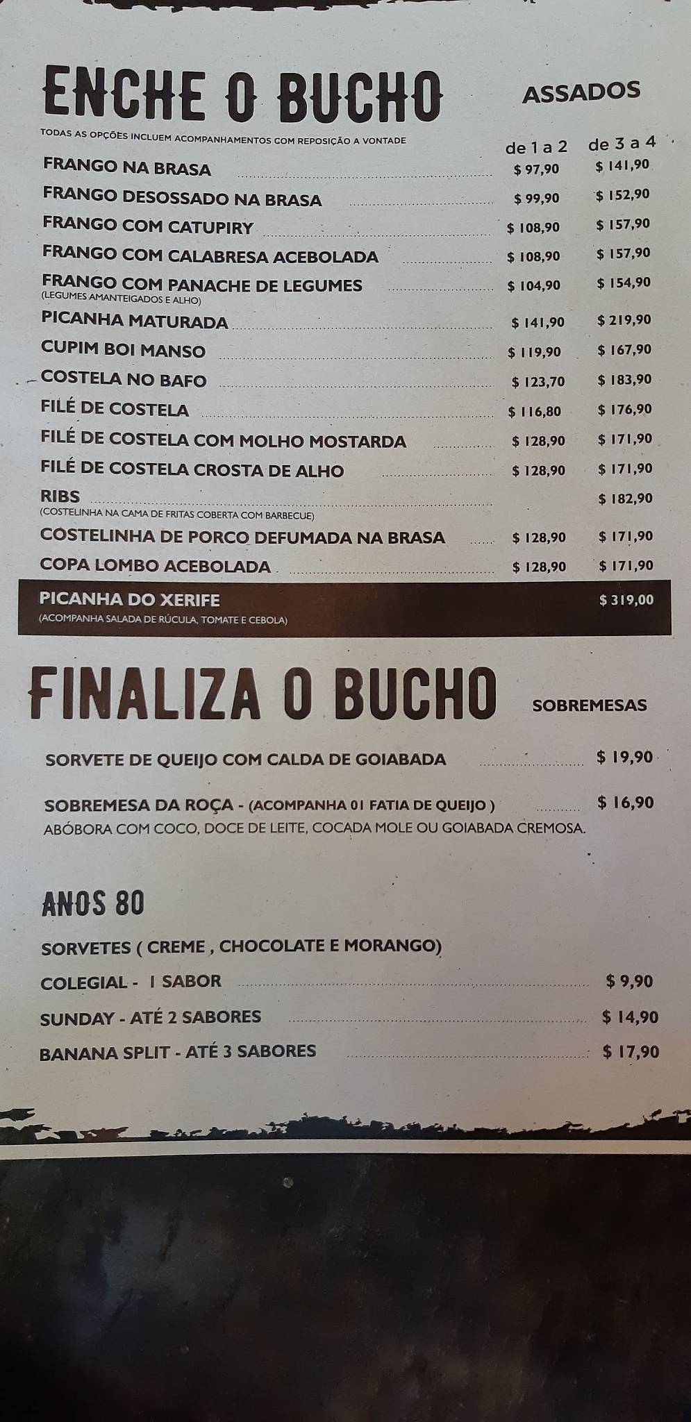 Restaurante Assim Assim & ASSADO cardápio
