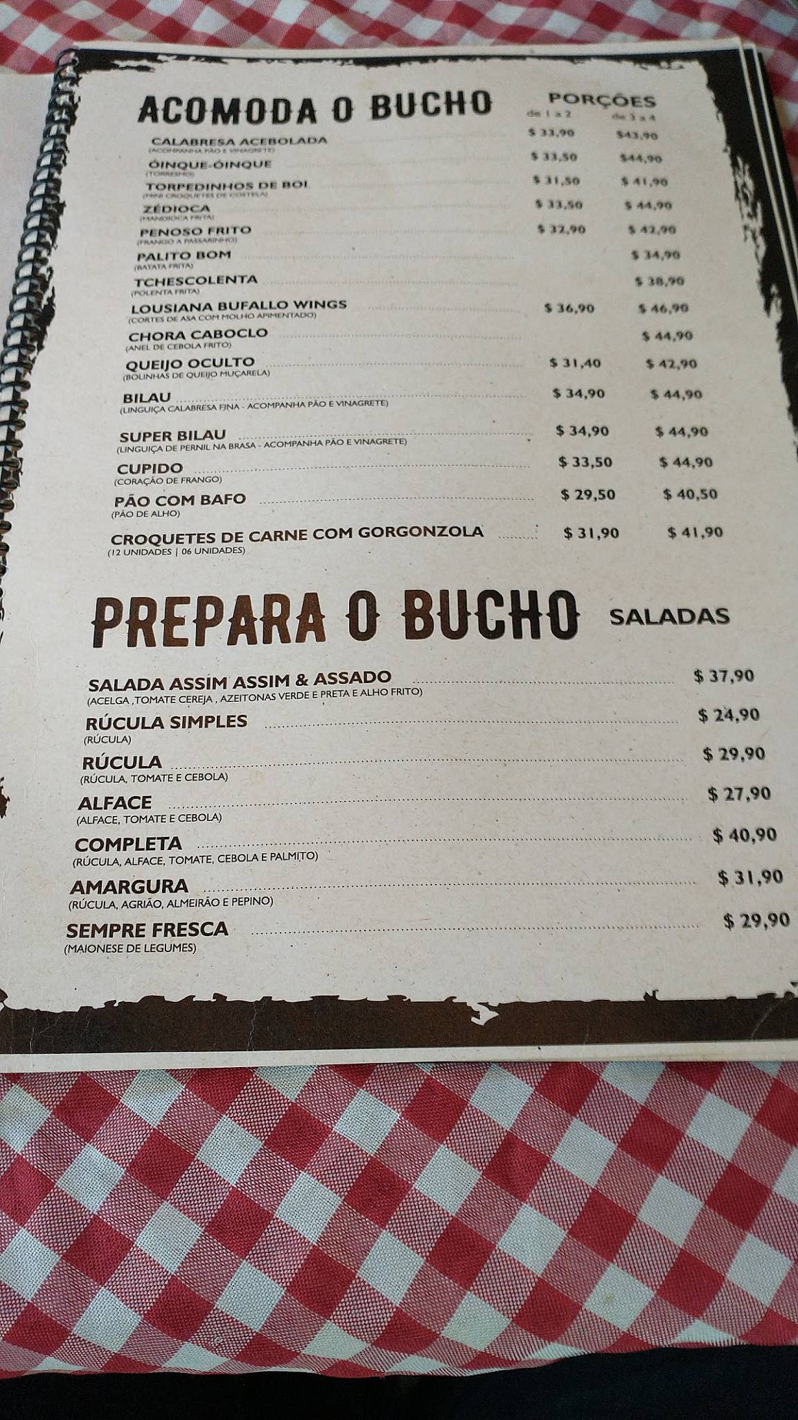 Restaurante Assim Assim & ASSADO cardápio