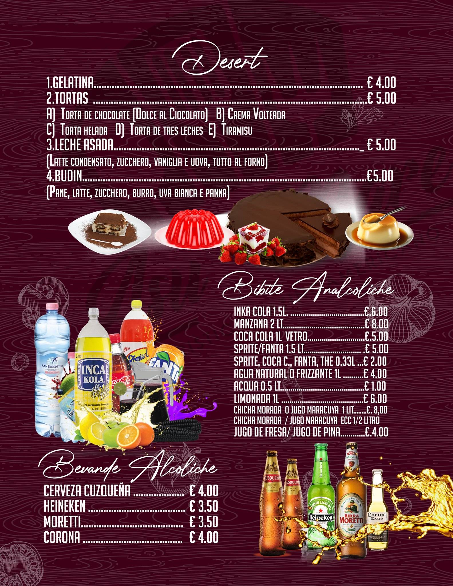 Menu di Asu Mare ristorante 