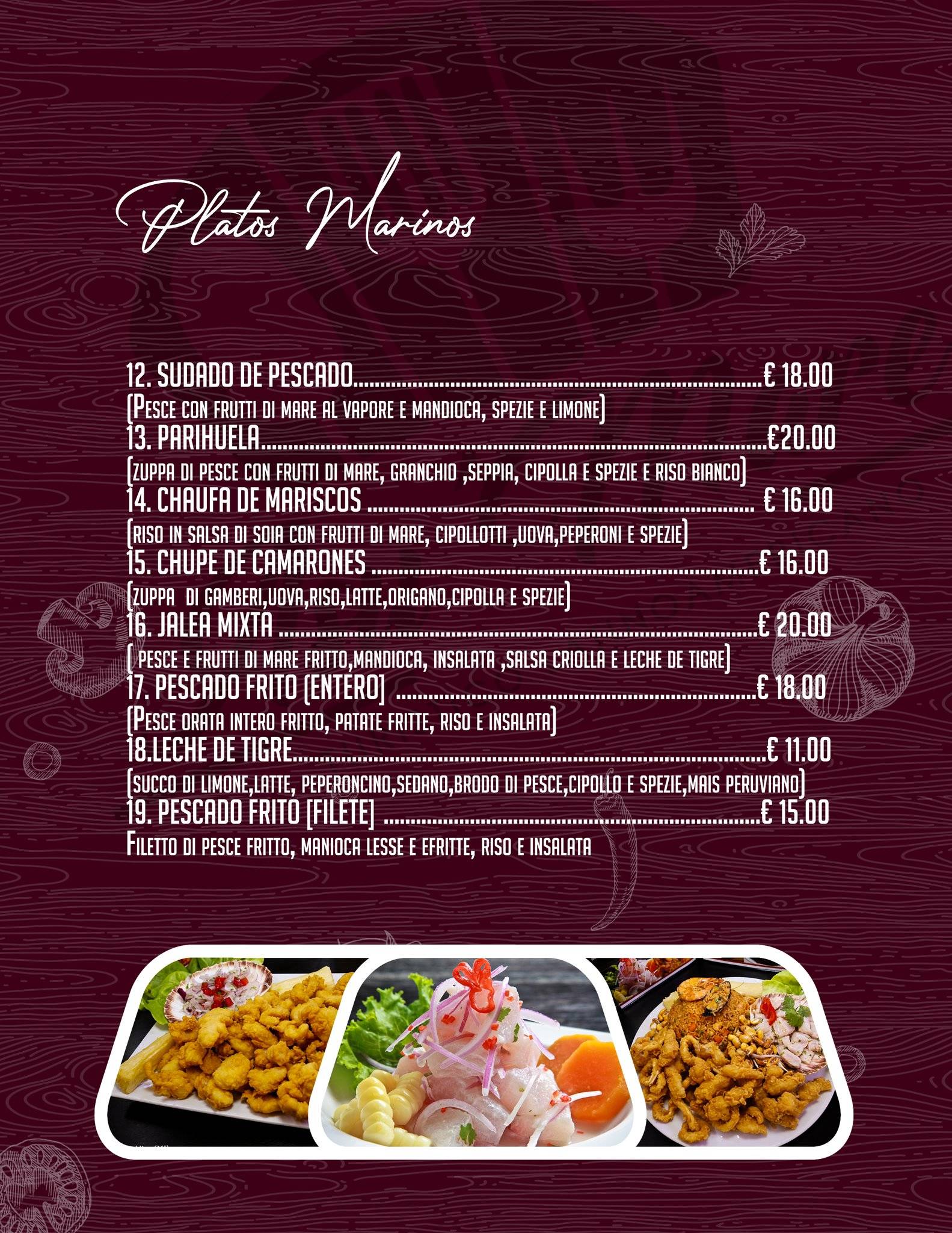 Menu di Asu Mare ristorante 