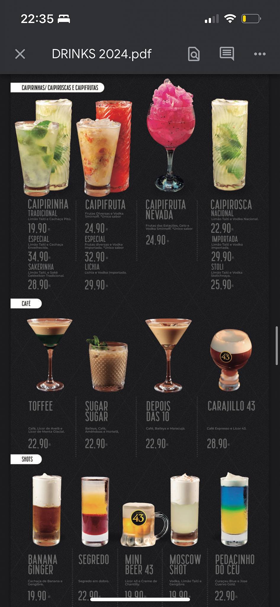 Restaurante Caldinho do Nenen - Pina cardápio