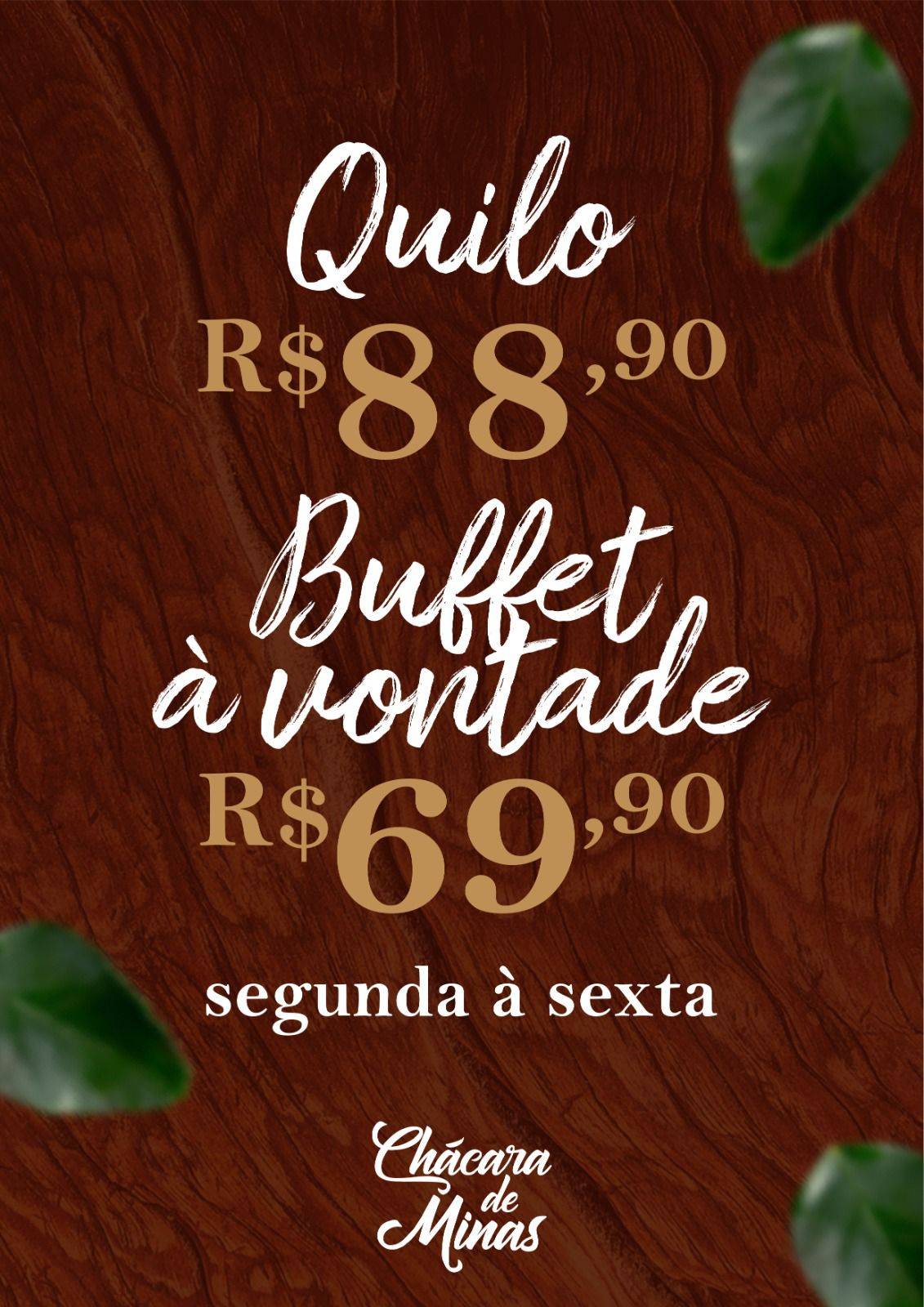 Restaurante Chácara de Minas cardápio