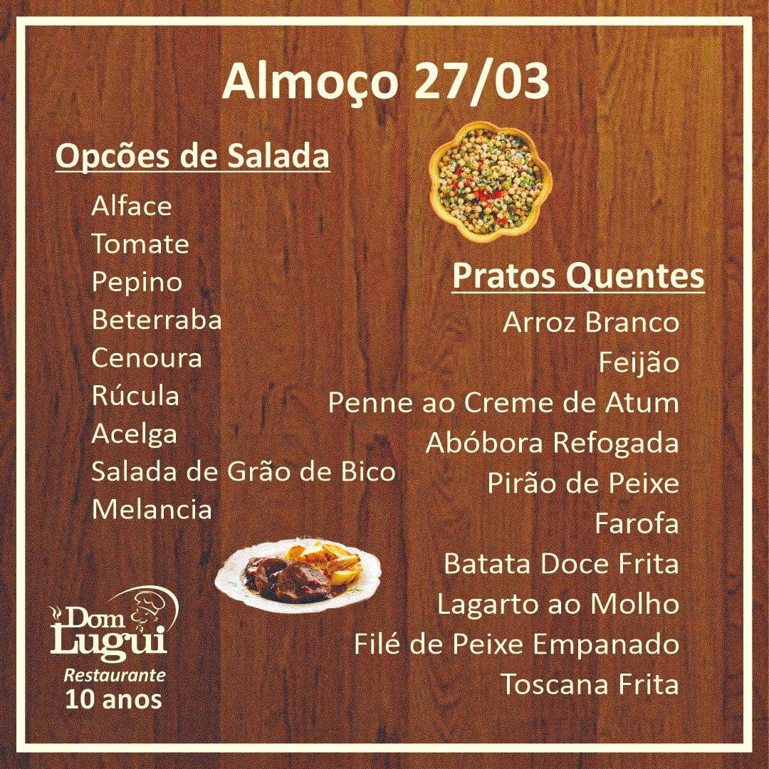 Restaurante Dom Lugui cardápio