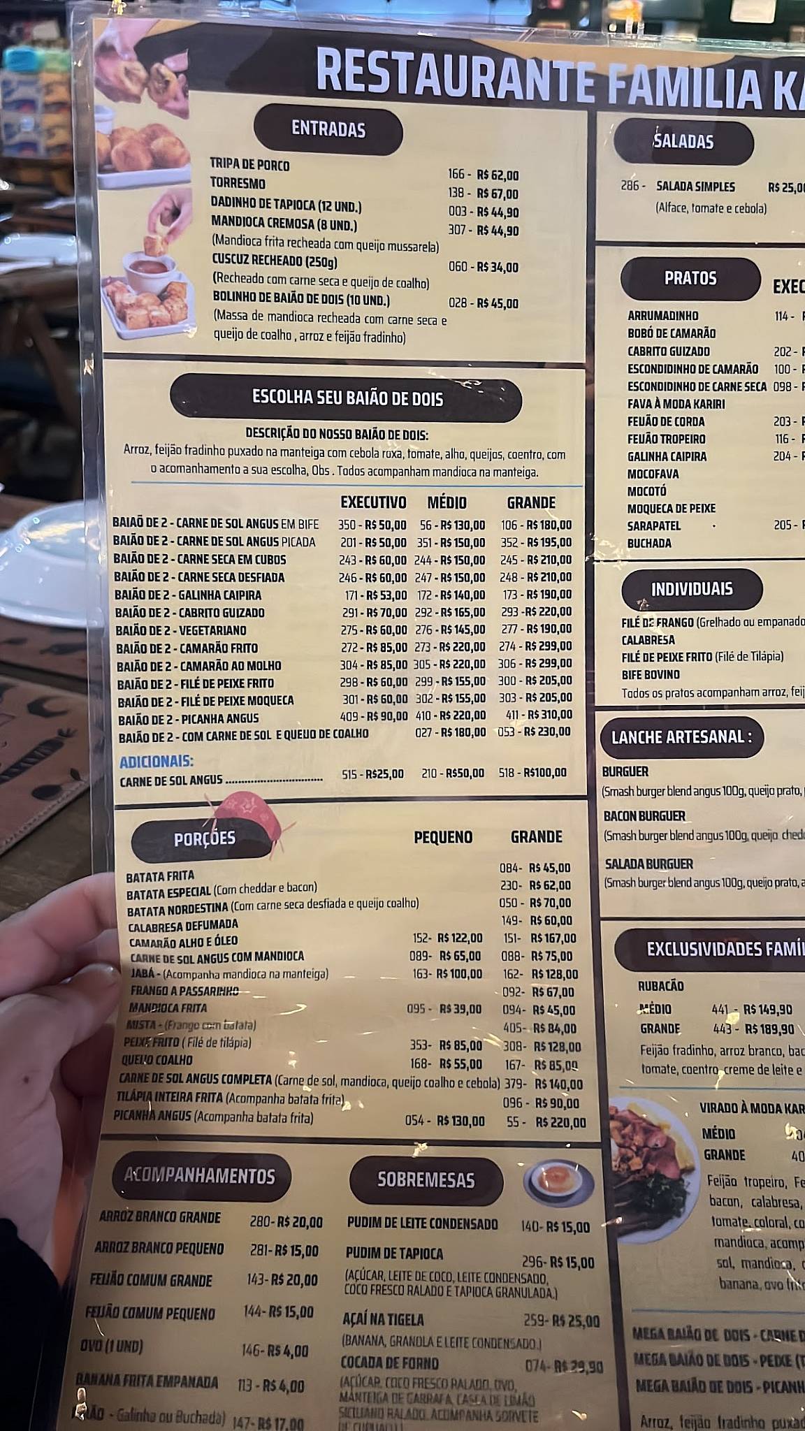 Restaurante Família Kariri cardápio
