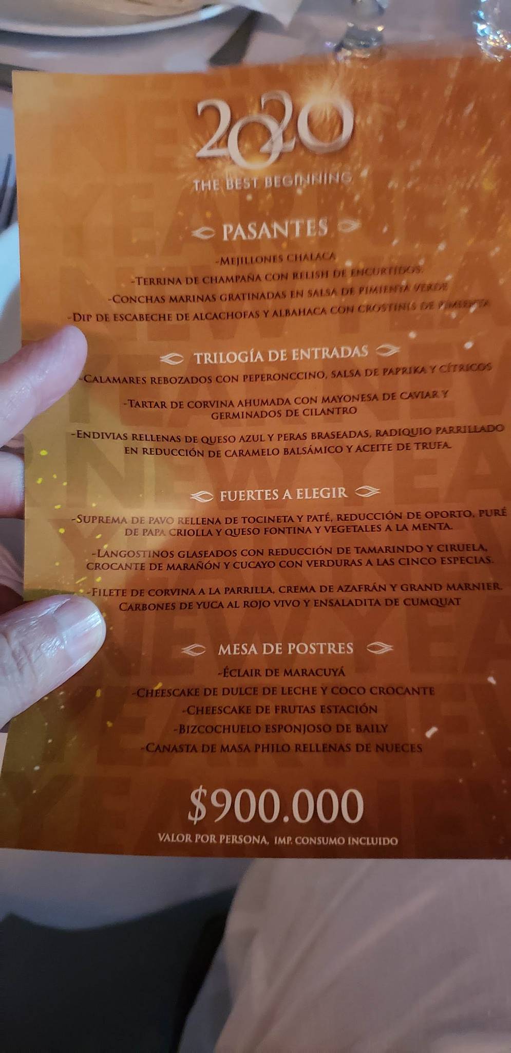 Carta de Restaurante Fuerte de San Sebastián del de