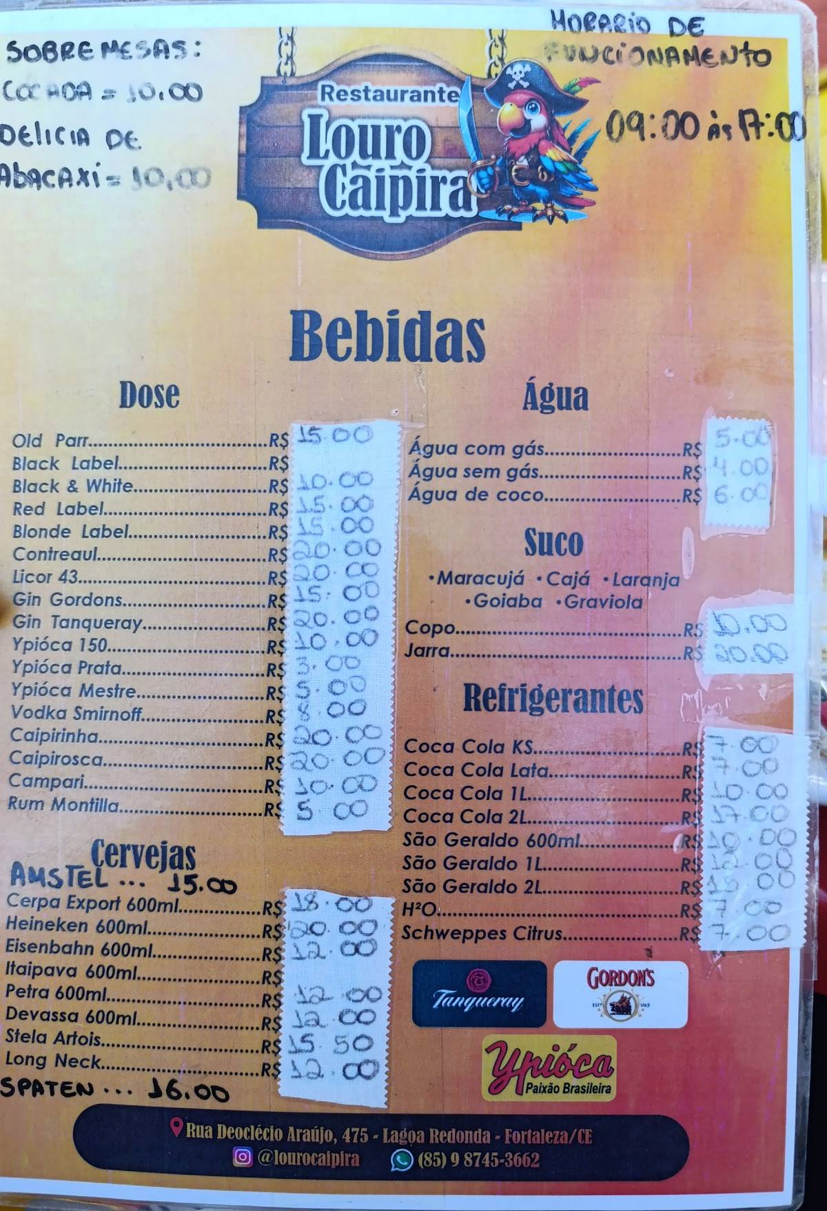 Restaurante Louro Caipira cardápio
