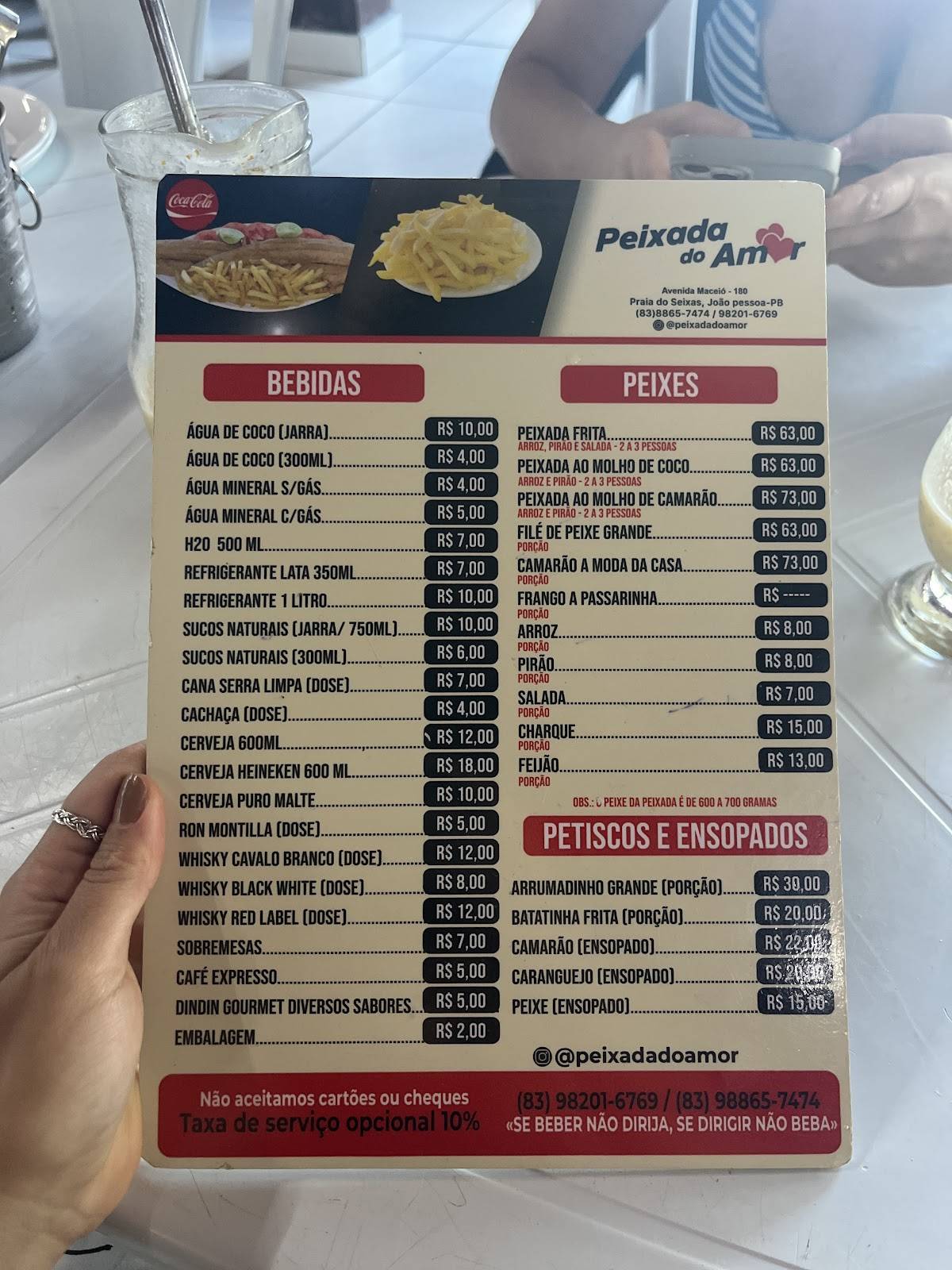 Restaurante Peixada do Amor cardápio
