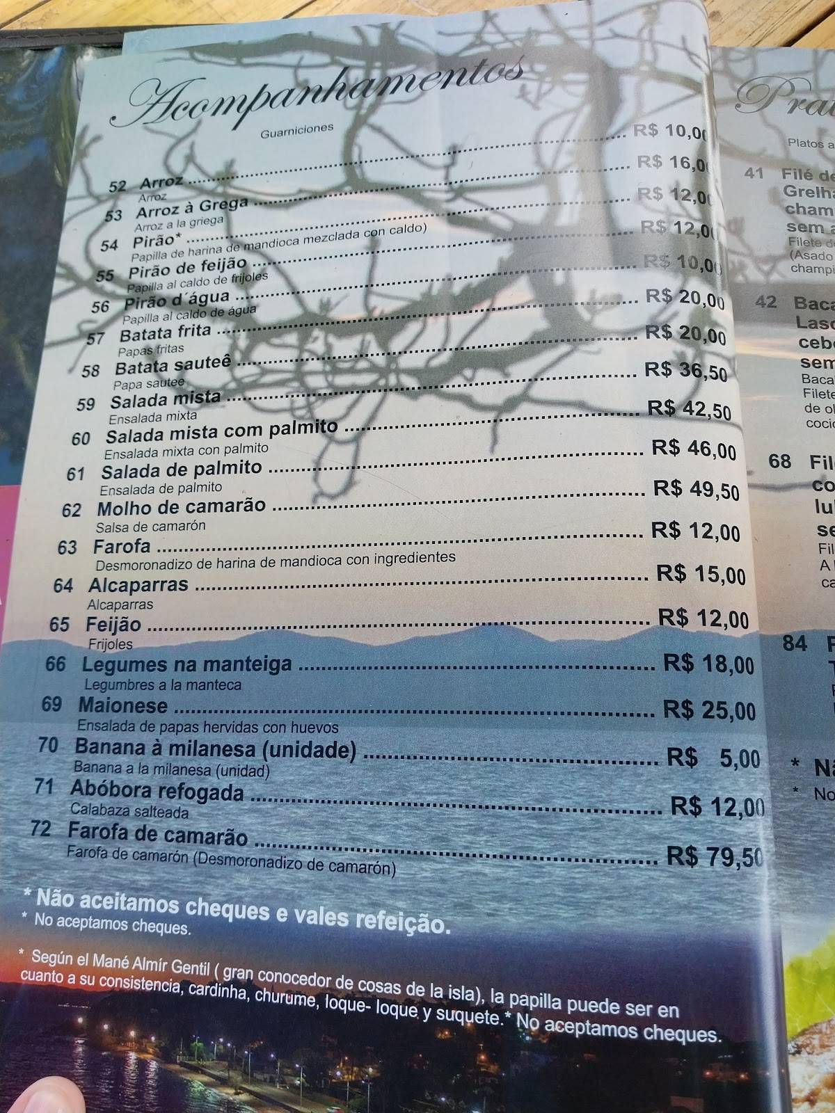 Zé do Cacupé cardápio