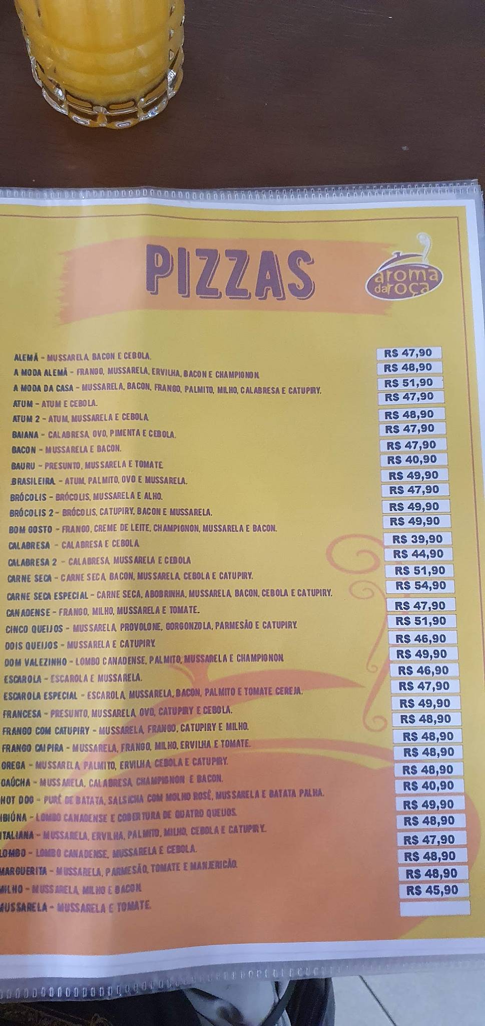 Restaurante Aroma da Roça cardápio
