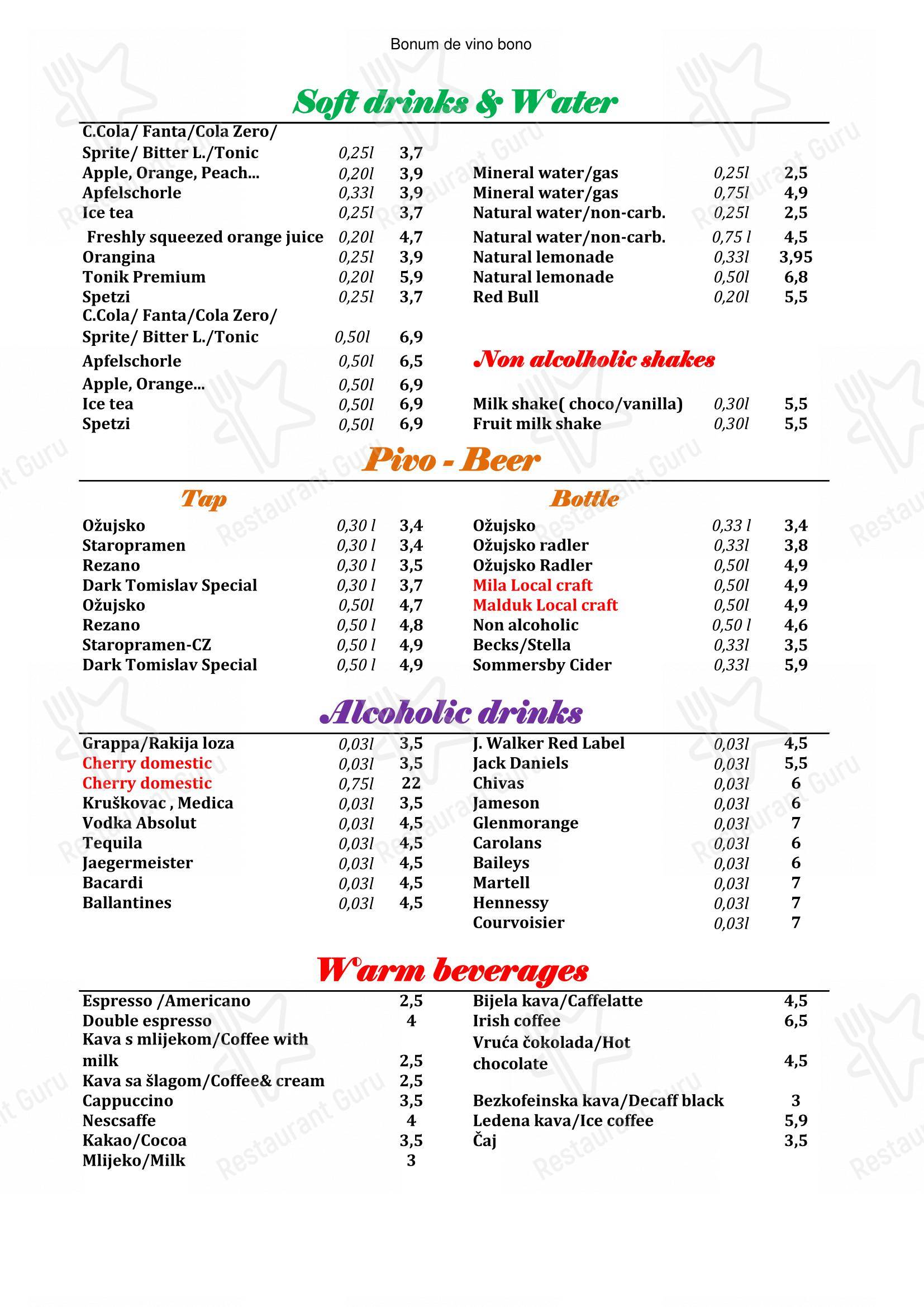 Основное меню per Restoran PULJIZ ristorante