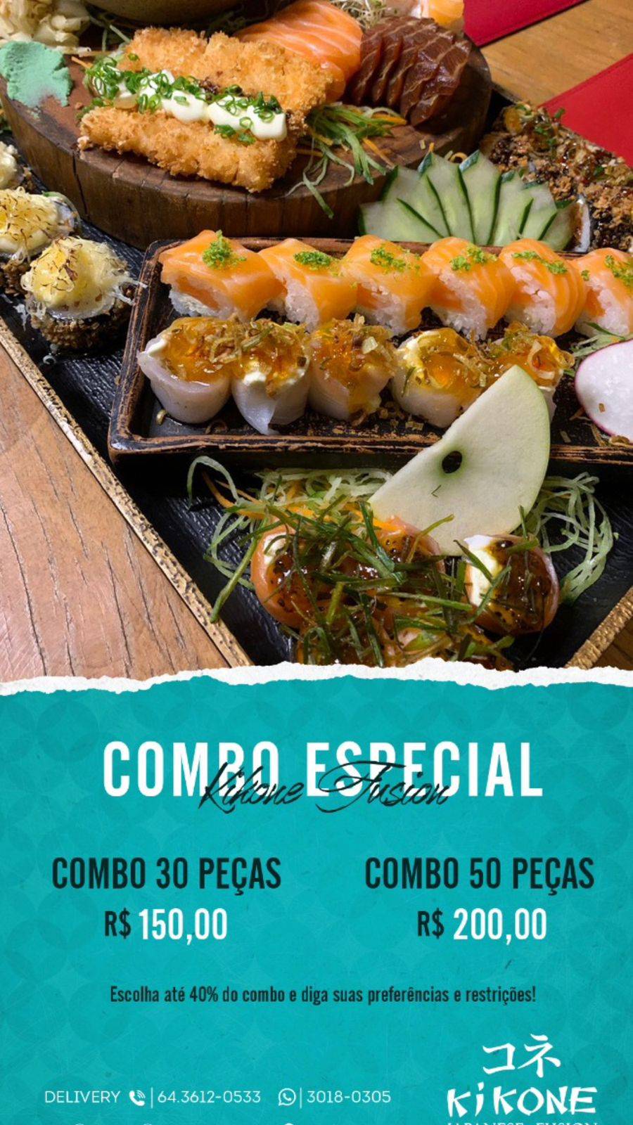 Kikone Fusion Comida Japonesa Rio Verde Sushi Rio Verde cardápio