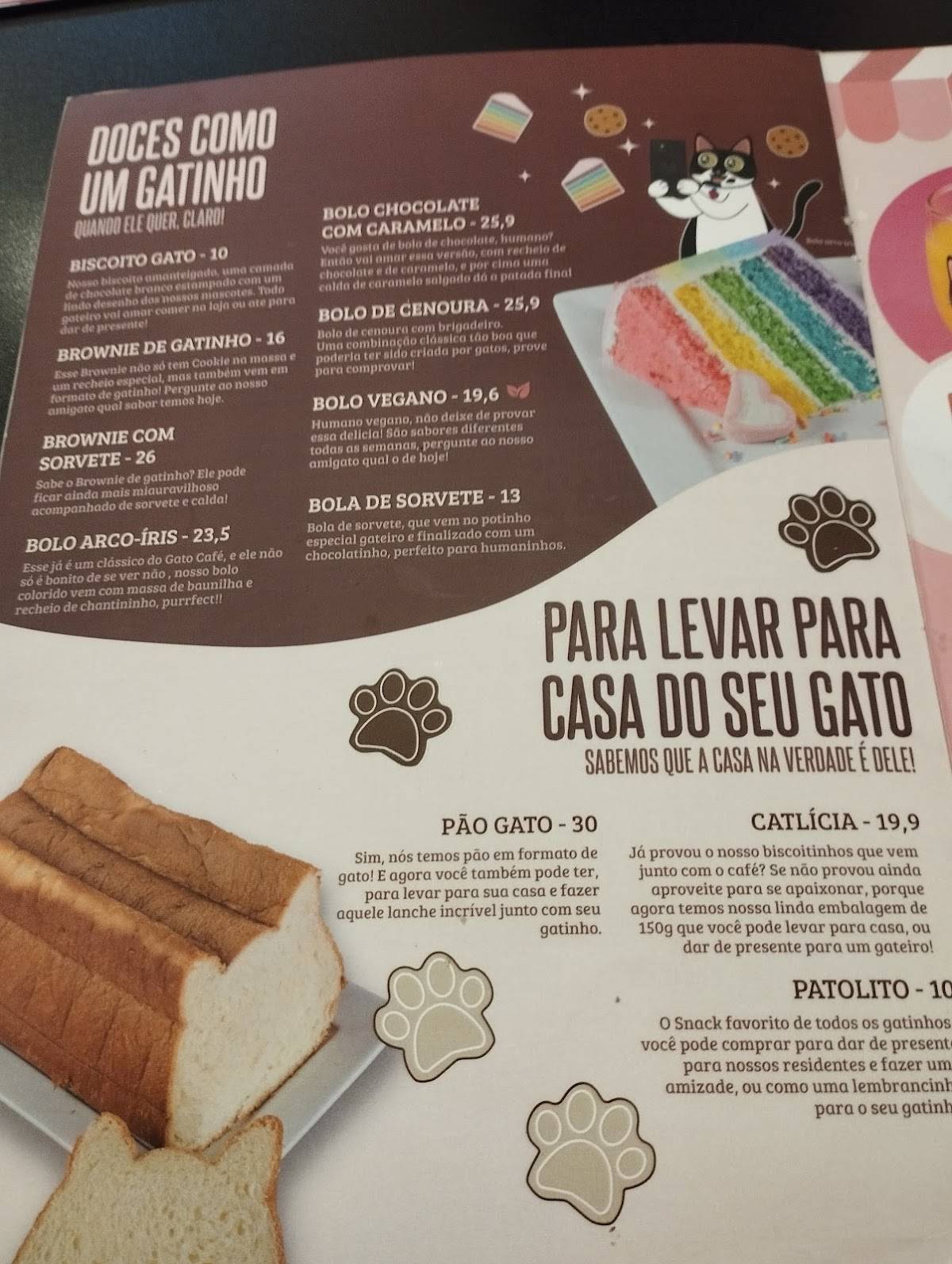 Gato Café Botafogo cardápio