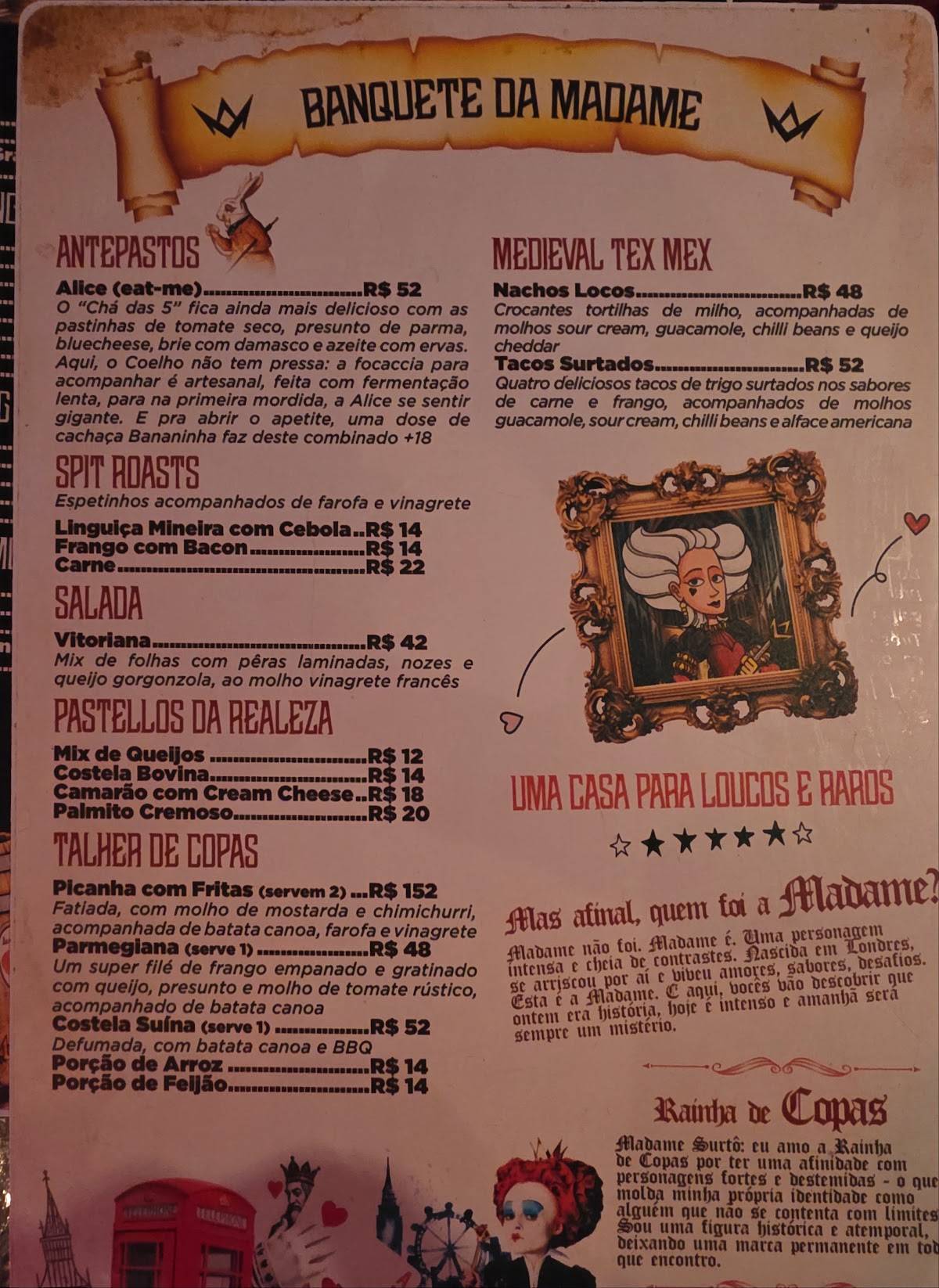 Madame Surtô cardápio