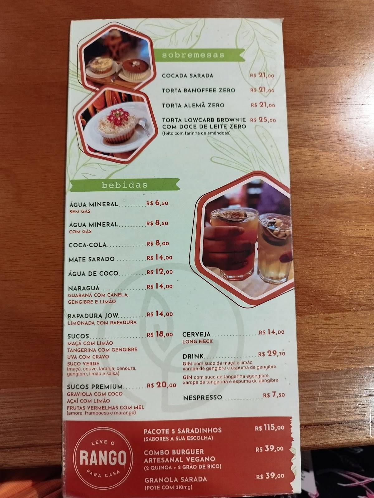 Rango Sarado - Flamengo cardápio