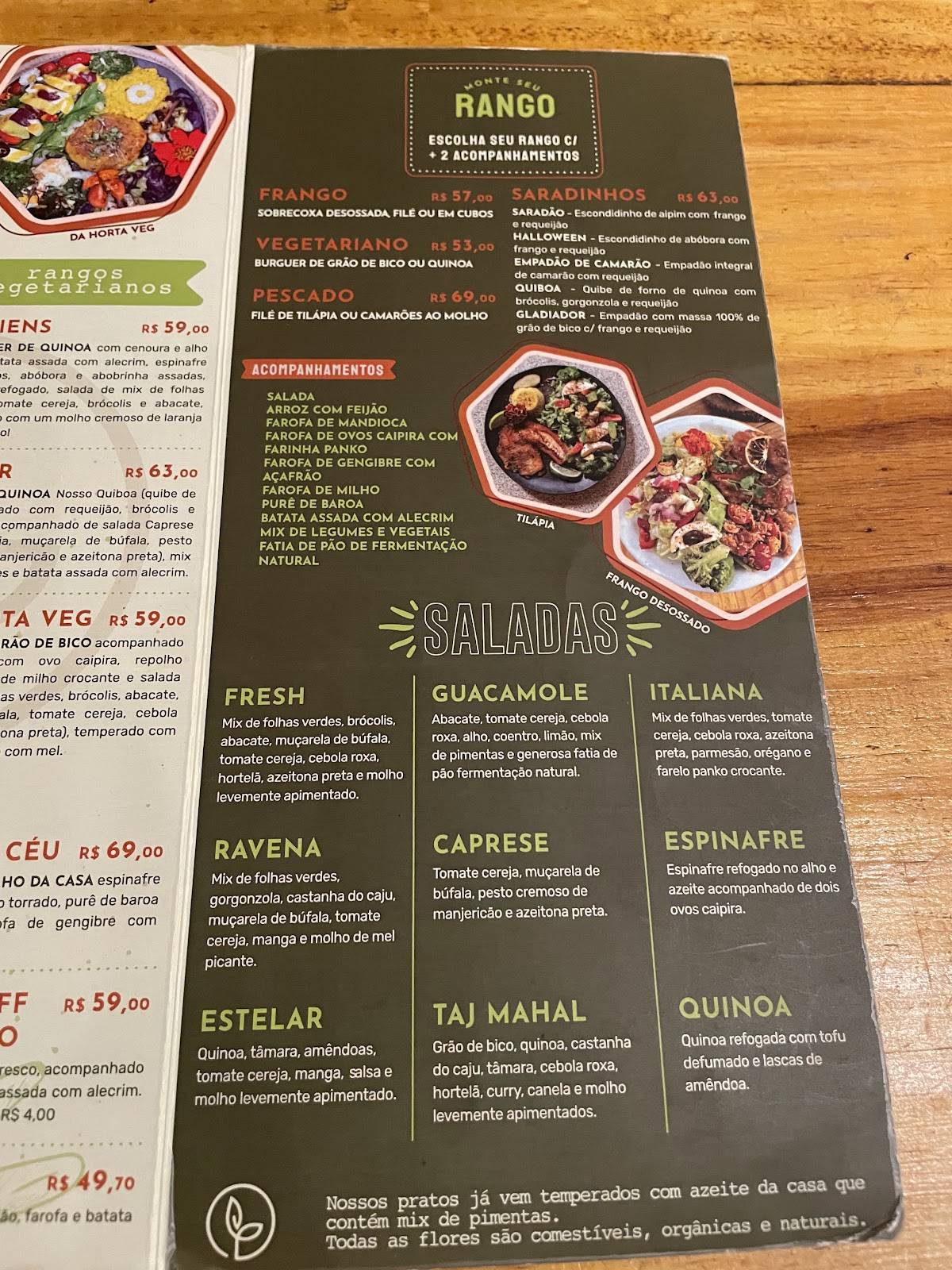 Rango Sarado - Flamengo cardápio