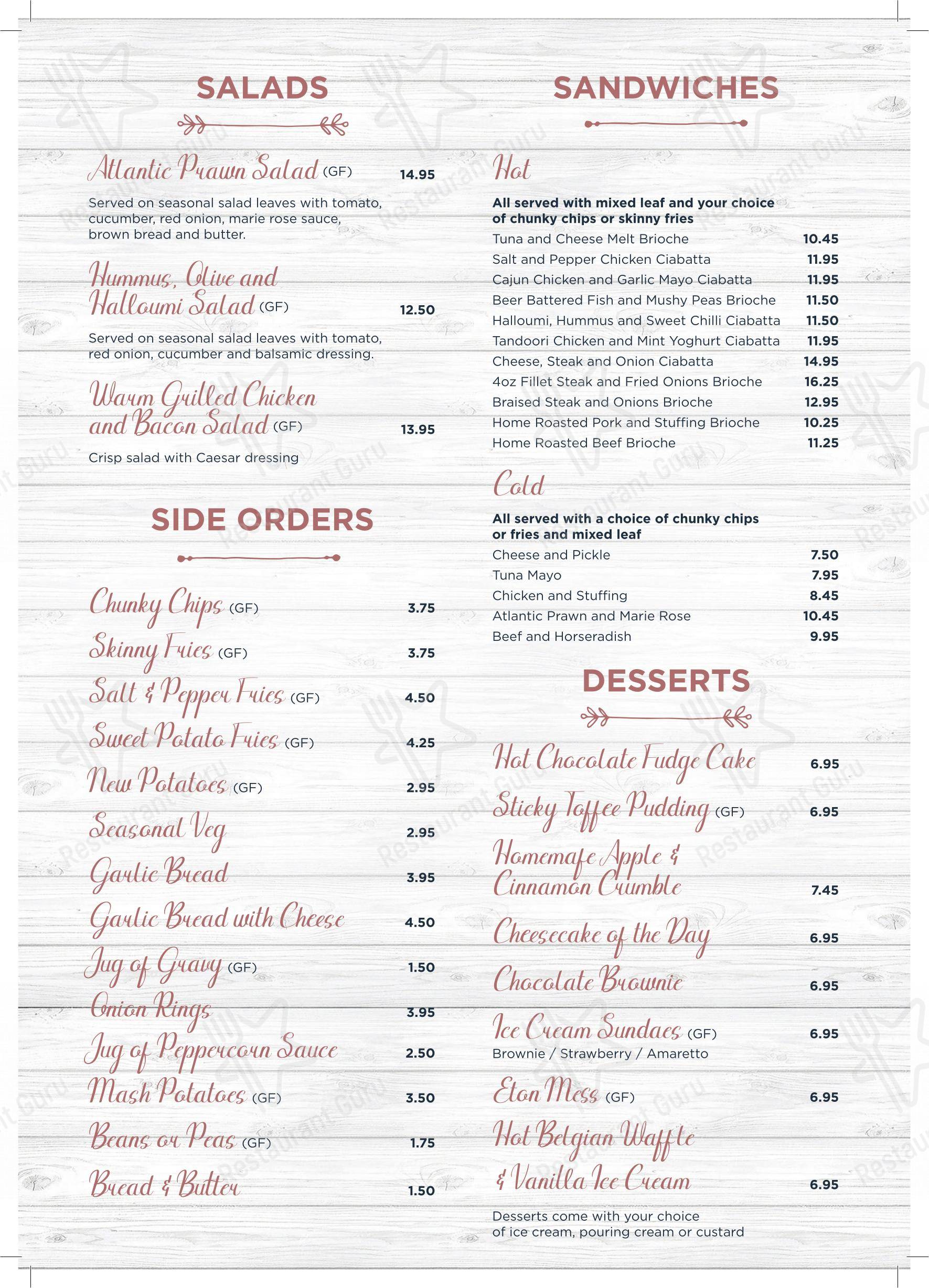 Menu at Rising Moon pub & bar, Hyde