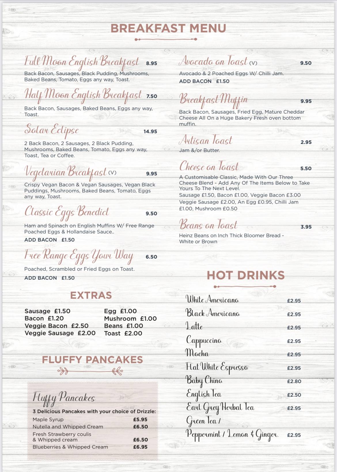 Menu at Rising Moon pub & bar, Hyde