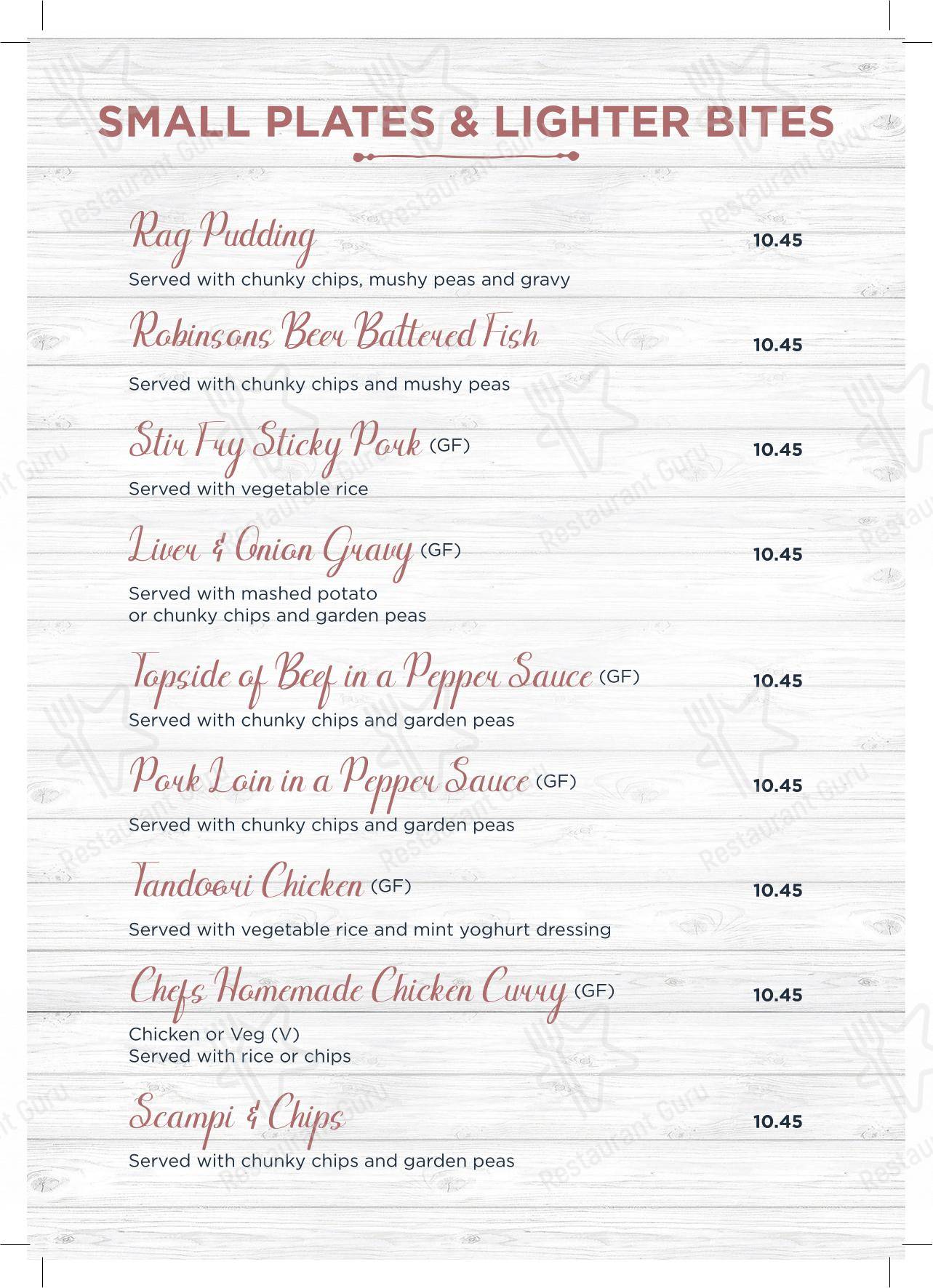 Menu at Rising Moon pub & bar, Hyde