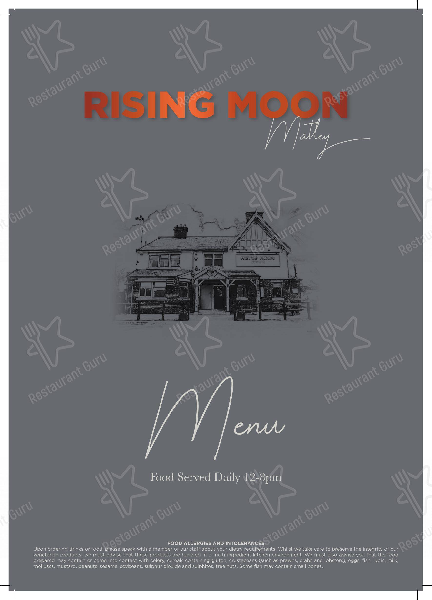 Menu at Rising Moon pub & bar, Hyde