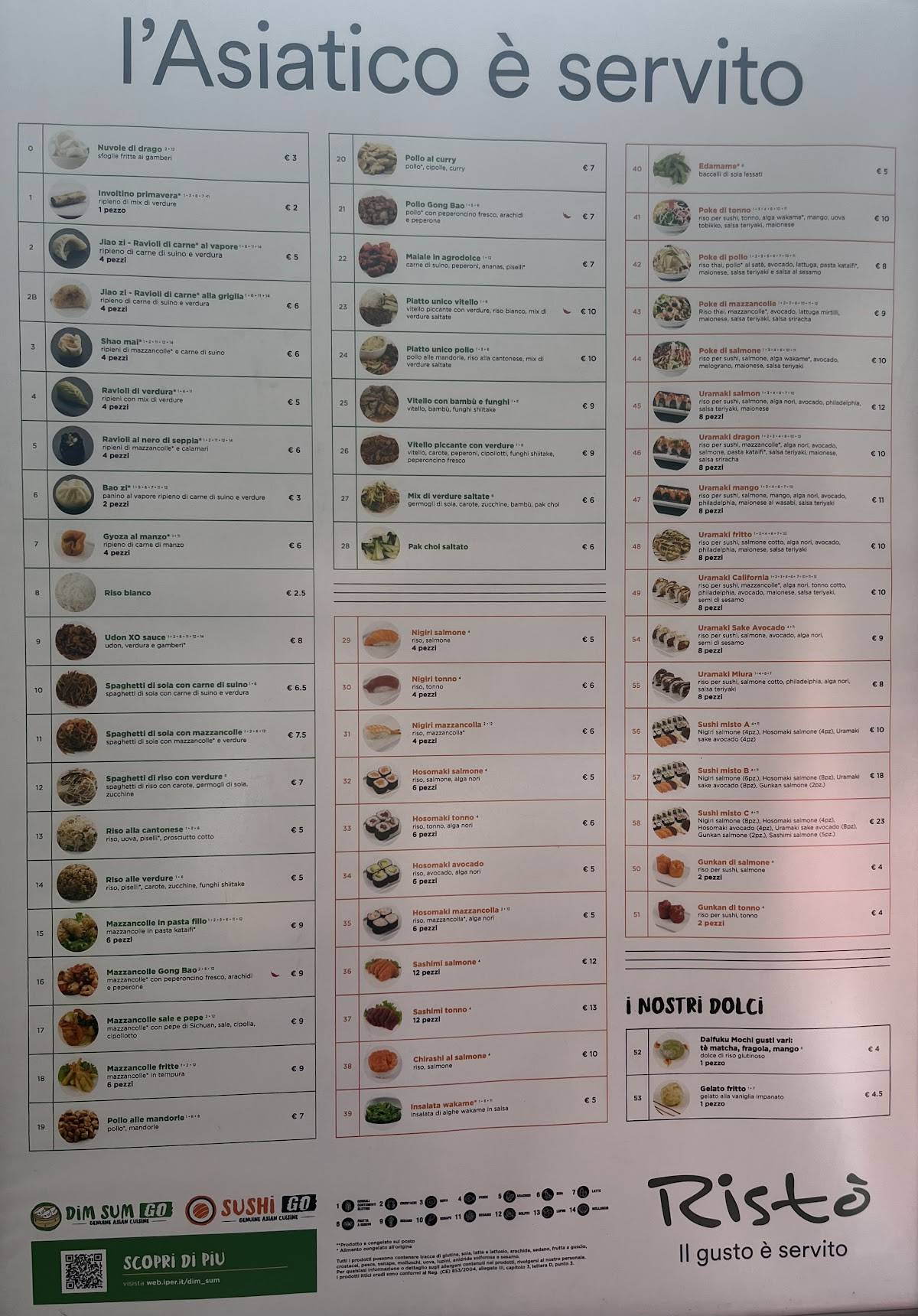 Menu di Ristò - Milano Portello 