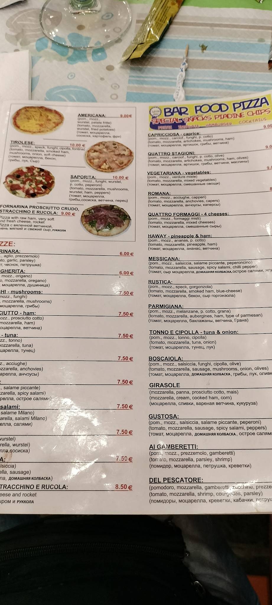 Menu di Risto food pizza 