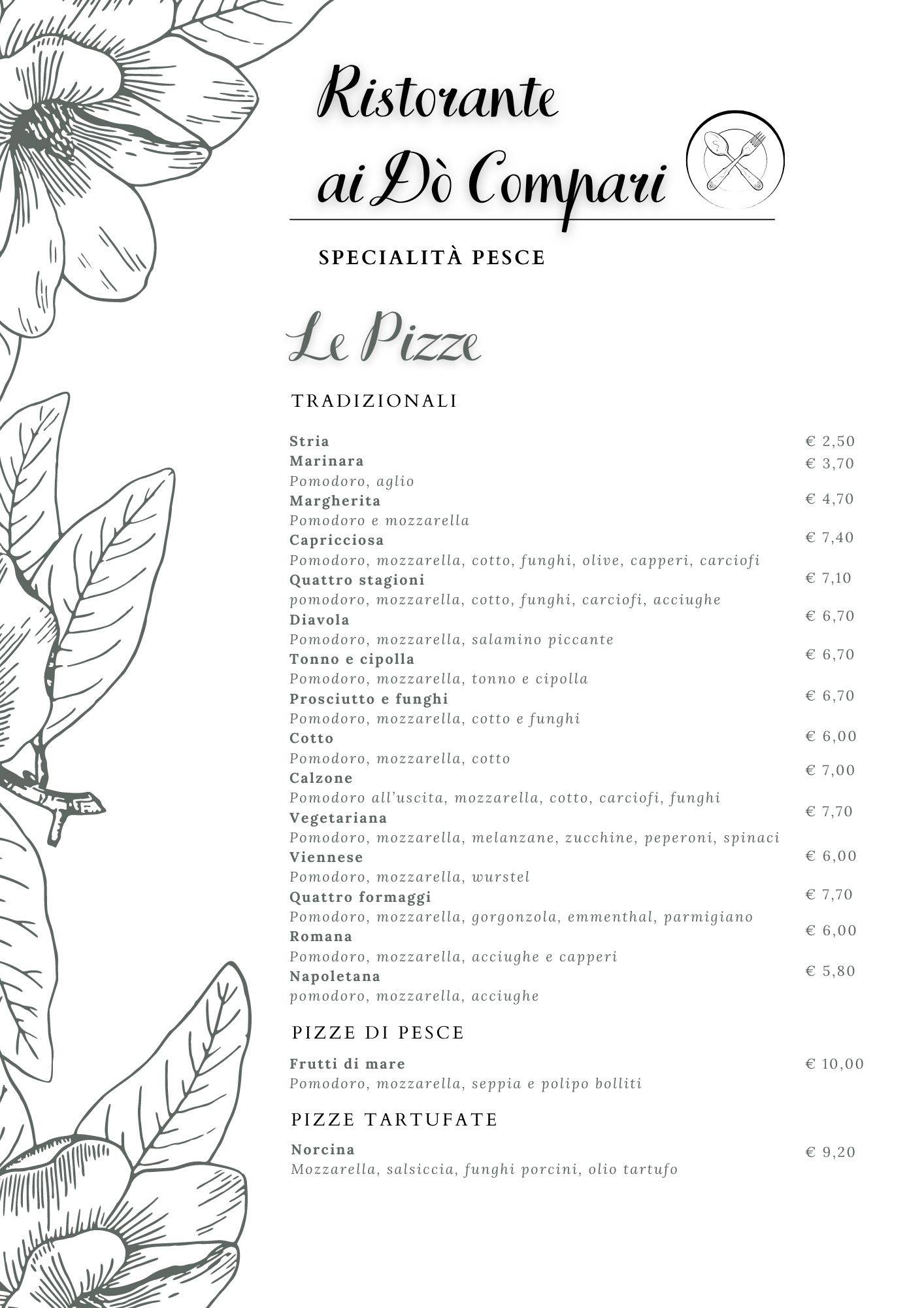 Menu di Ristorante Ai Dò Compari 