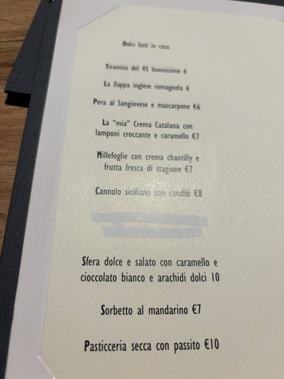 Menu di Ristorante Al 45 