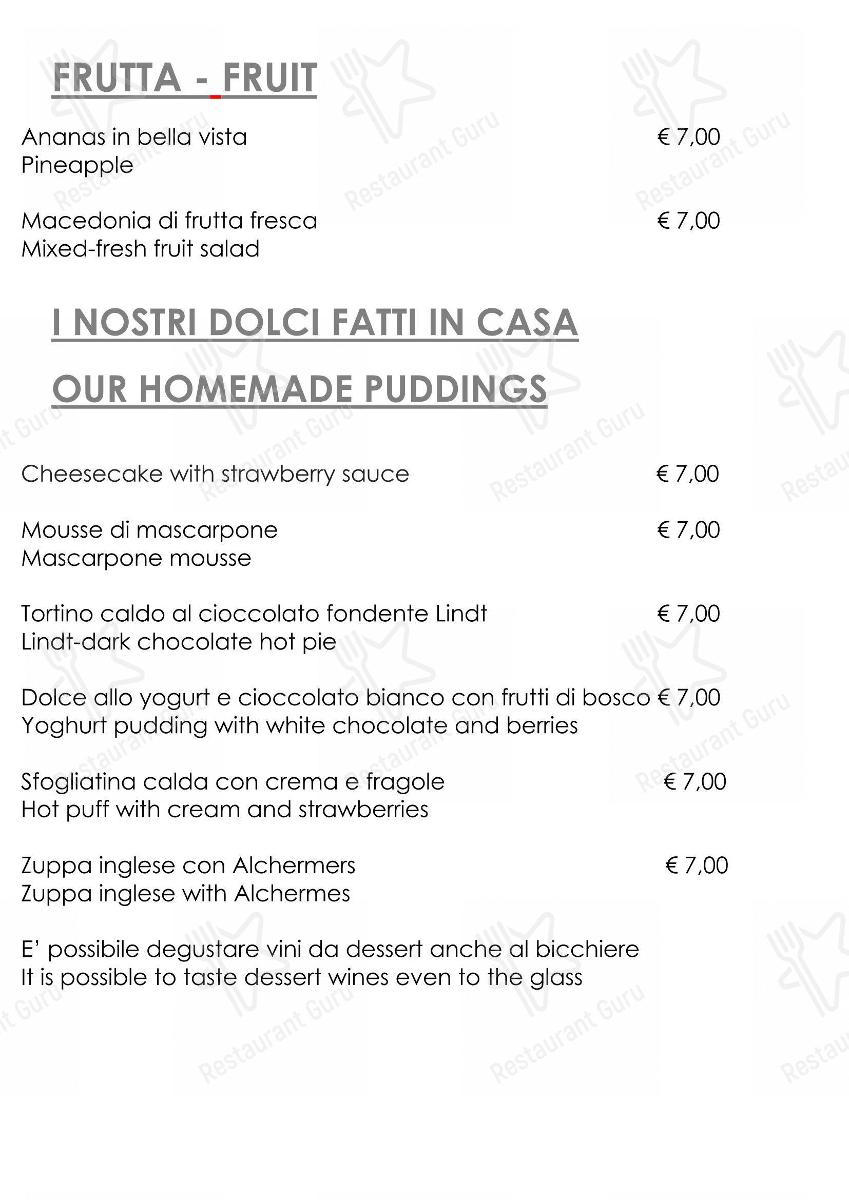 Ristorante “Al Monte” in Rosolina - Menu bar