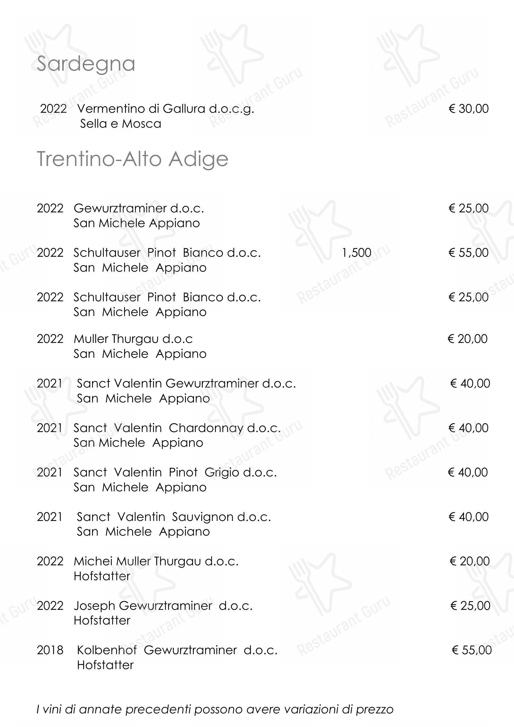 Menu di Ristorante “Al Monte” - Menu