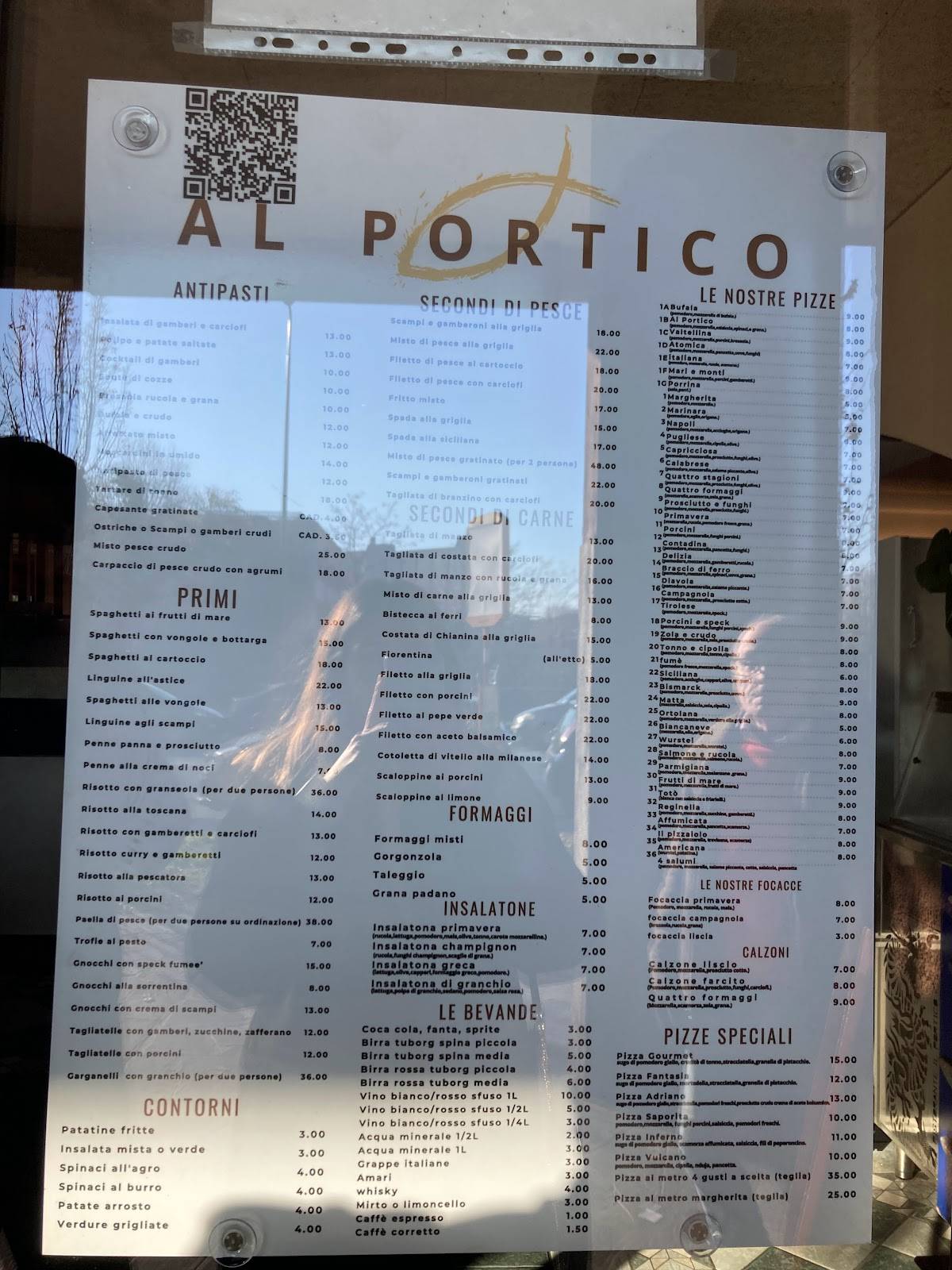 Menu di Al Portico 