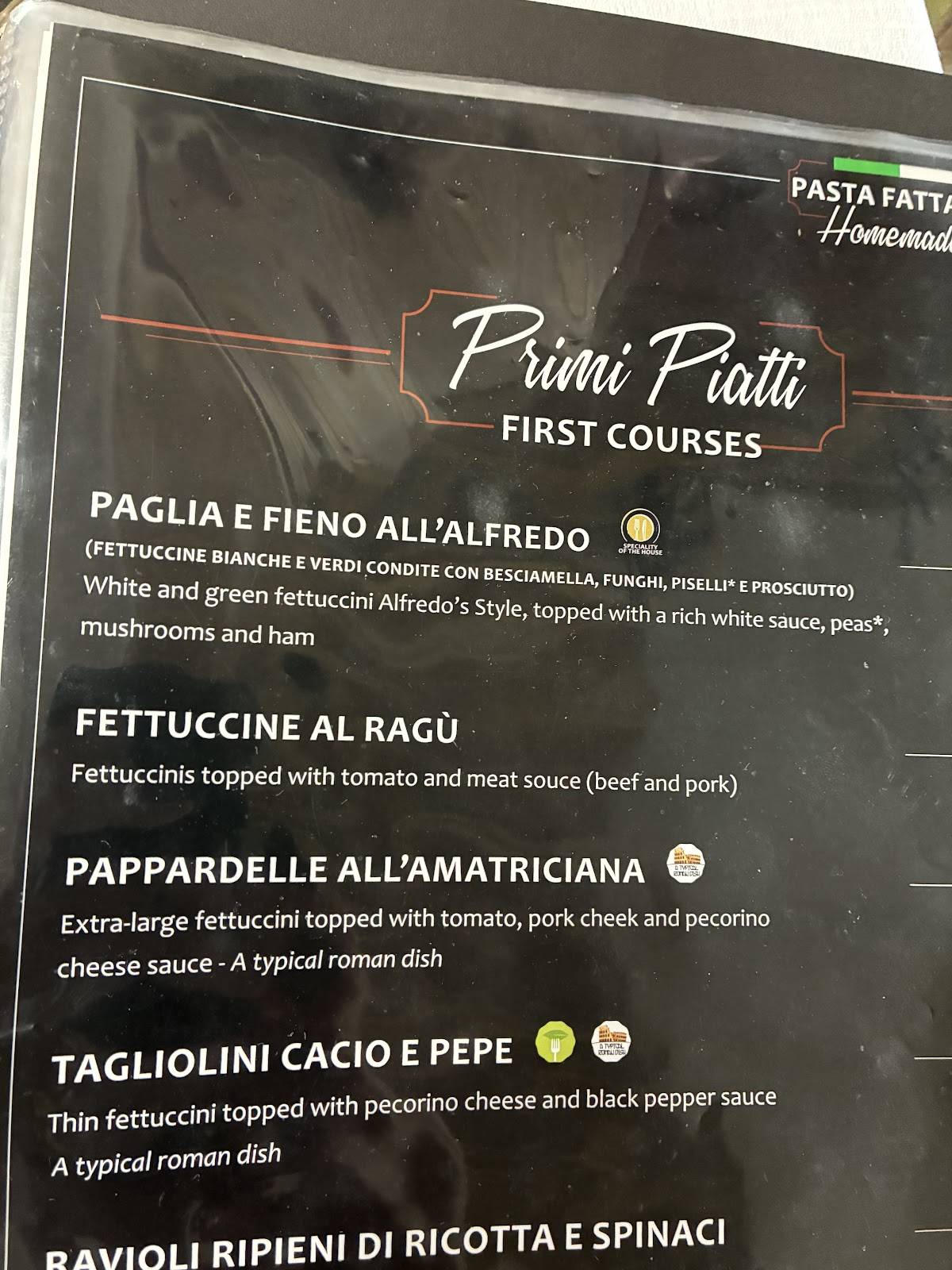 Menu di Ristorante Alfredo alla scaletta 