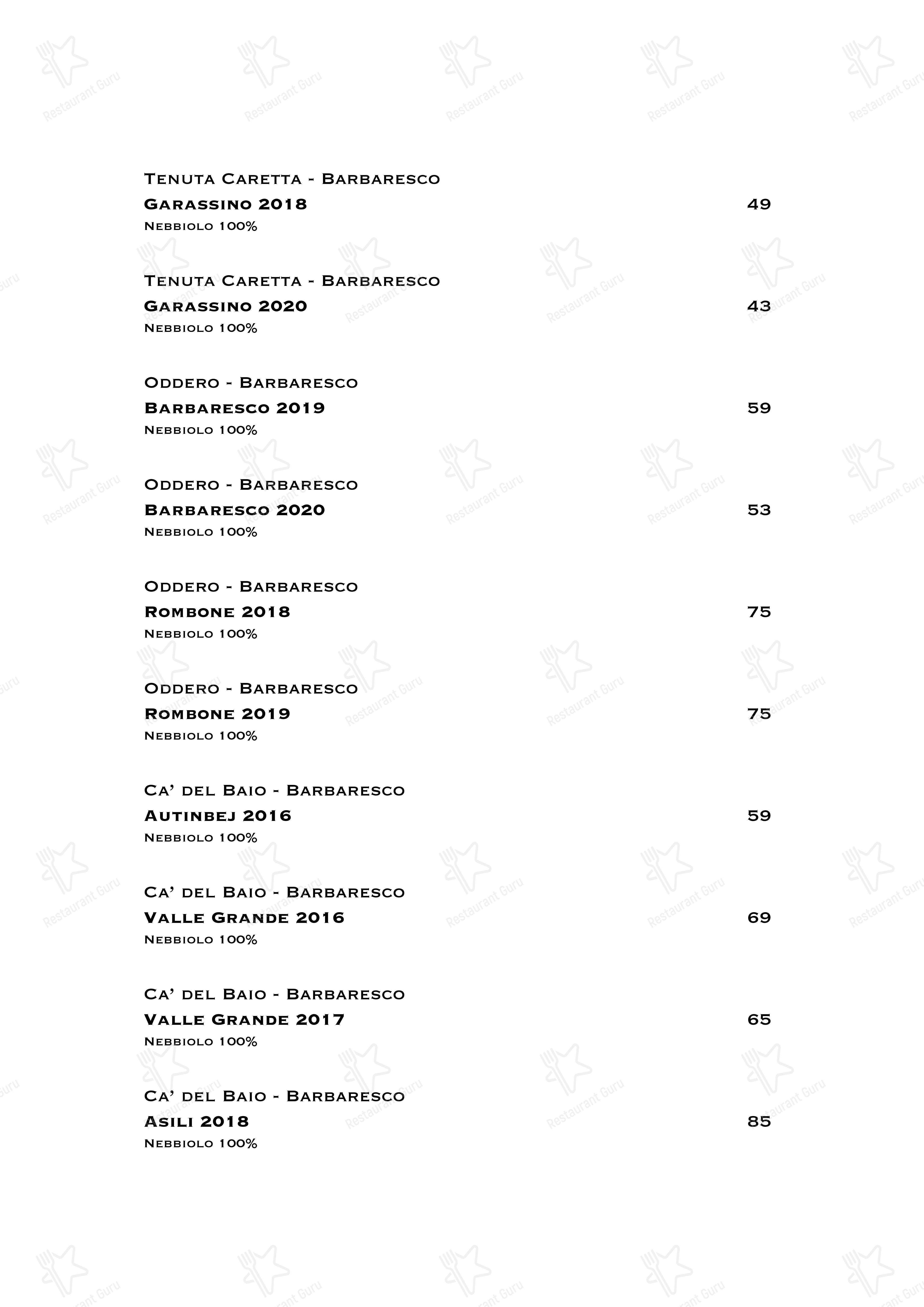 Wine Menu per Ristorante Boccon DiVino in Gallarate