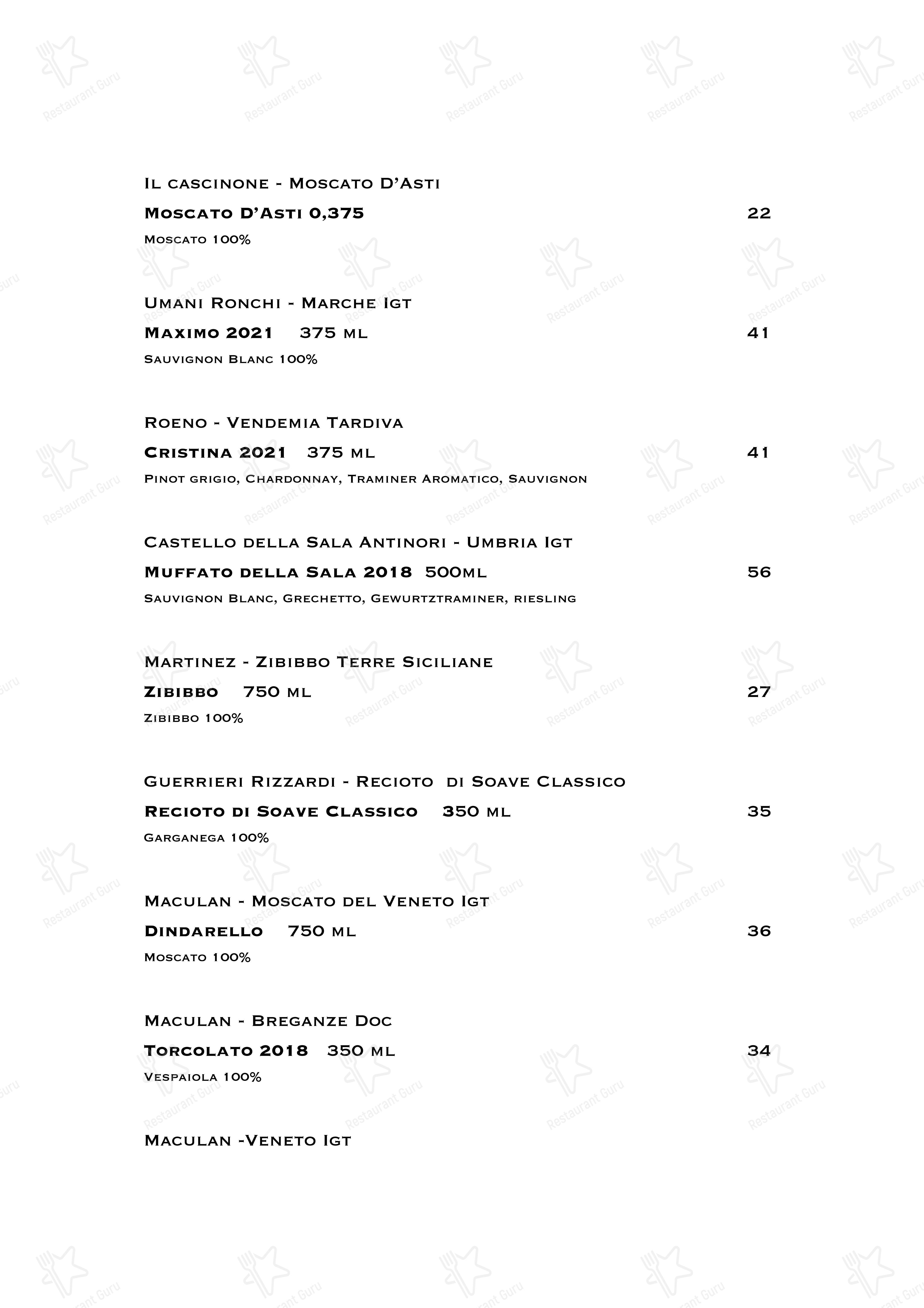 Ristorante Boccon DiVino in Gallarate - Drink menu