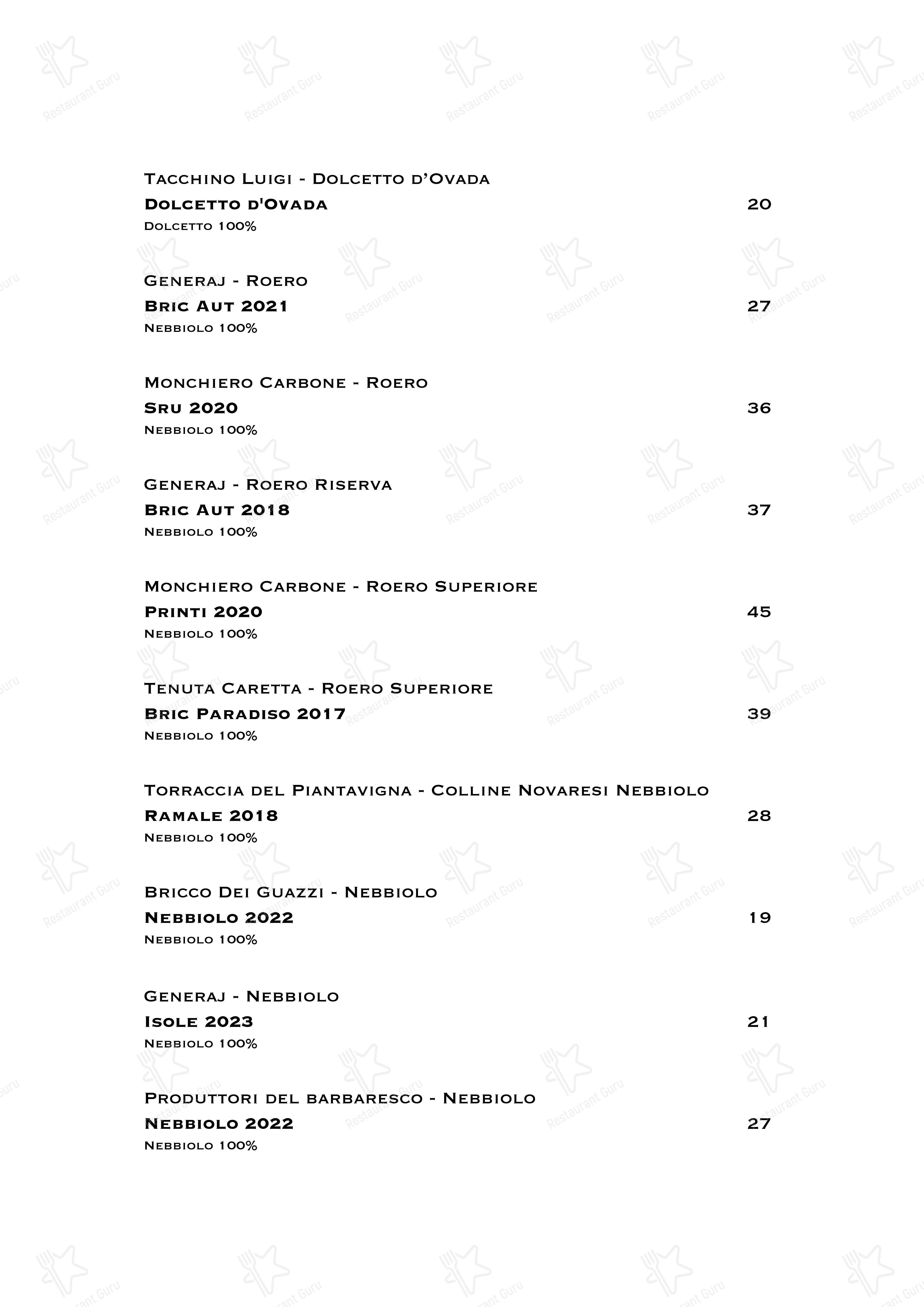 Ristorante Boccon DiVino in Gallarate - Wine Menu