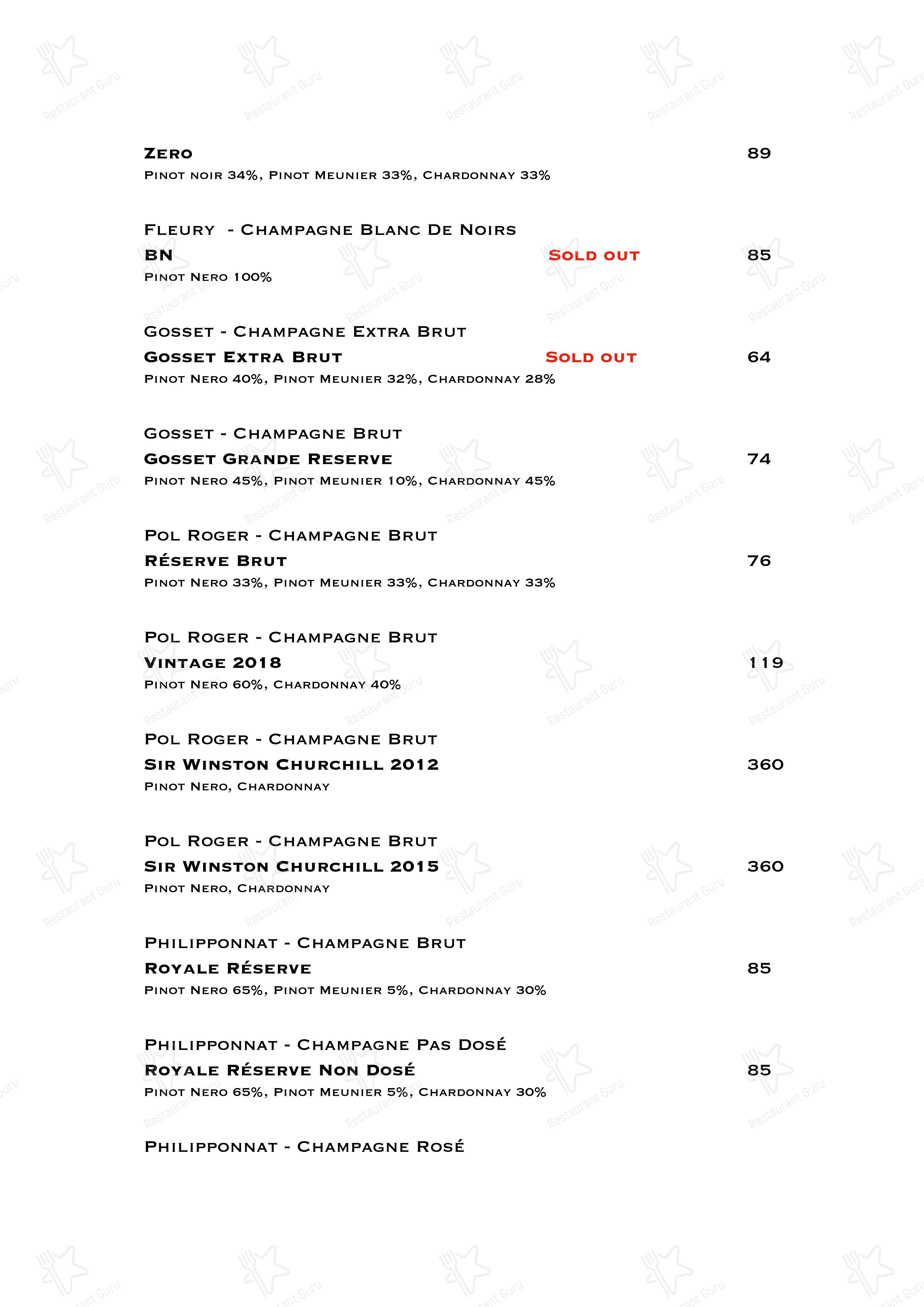 Menu bar per Ristorante Boccon DiVino ristorante