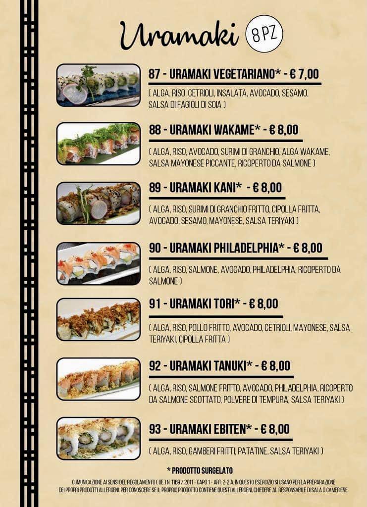 Menu di Ristorante Cinese Giapponese Hong Kong 